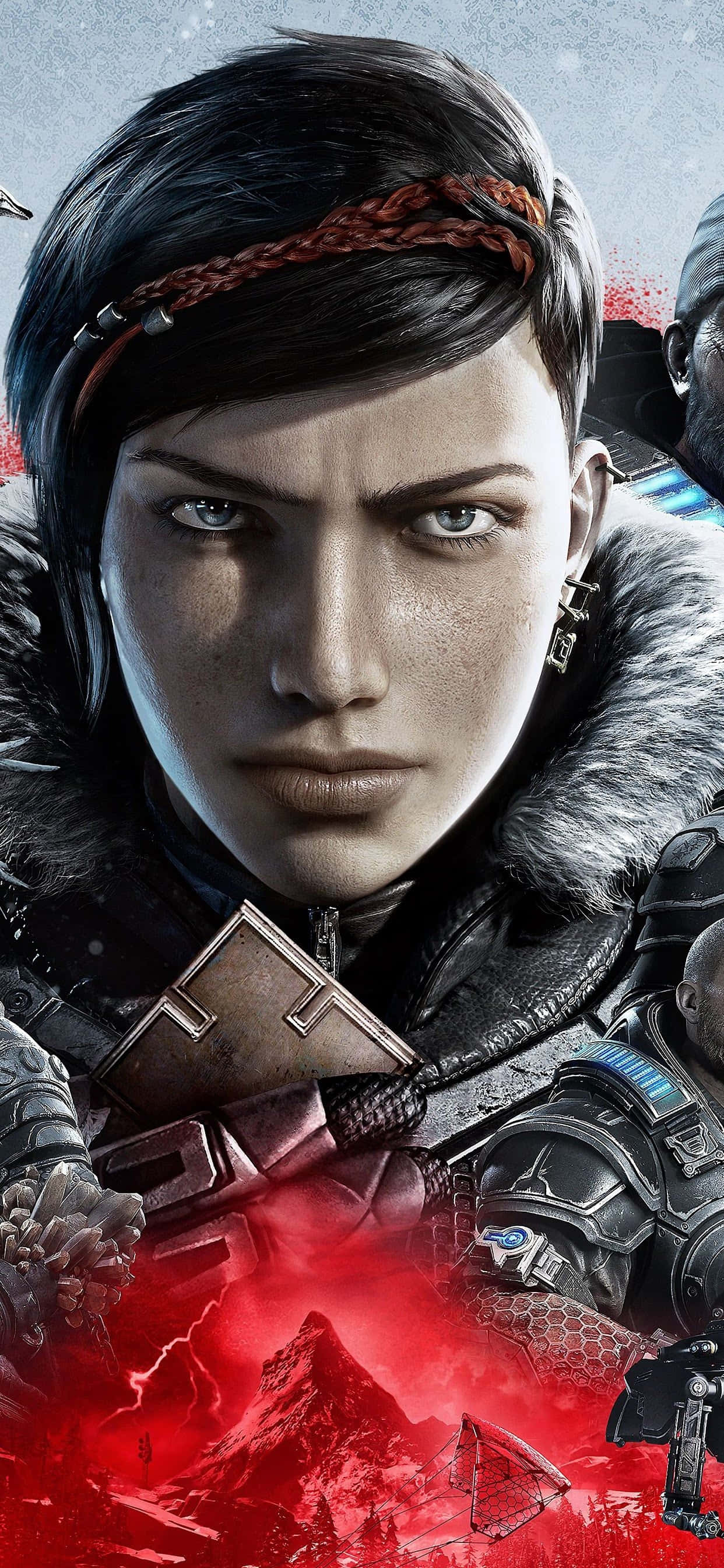 iPhone XS Max《Gears of War 5》严肃Kait背景 壁紙
