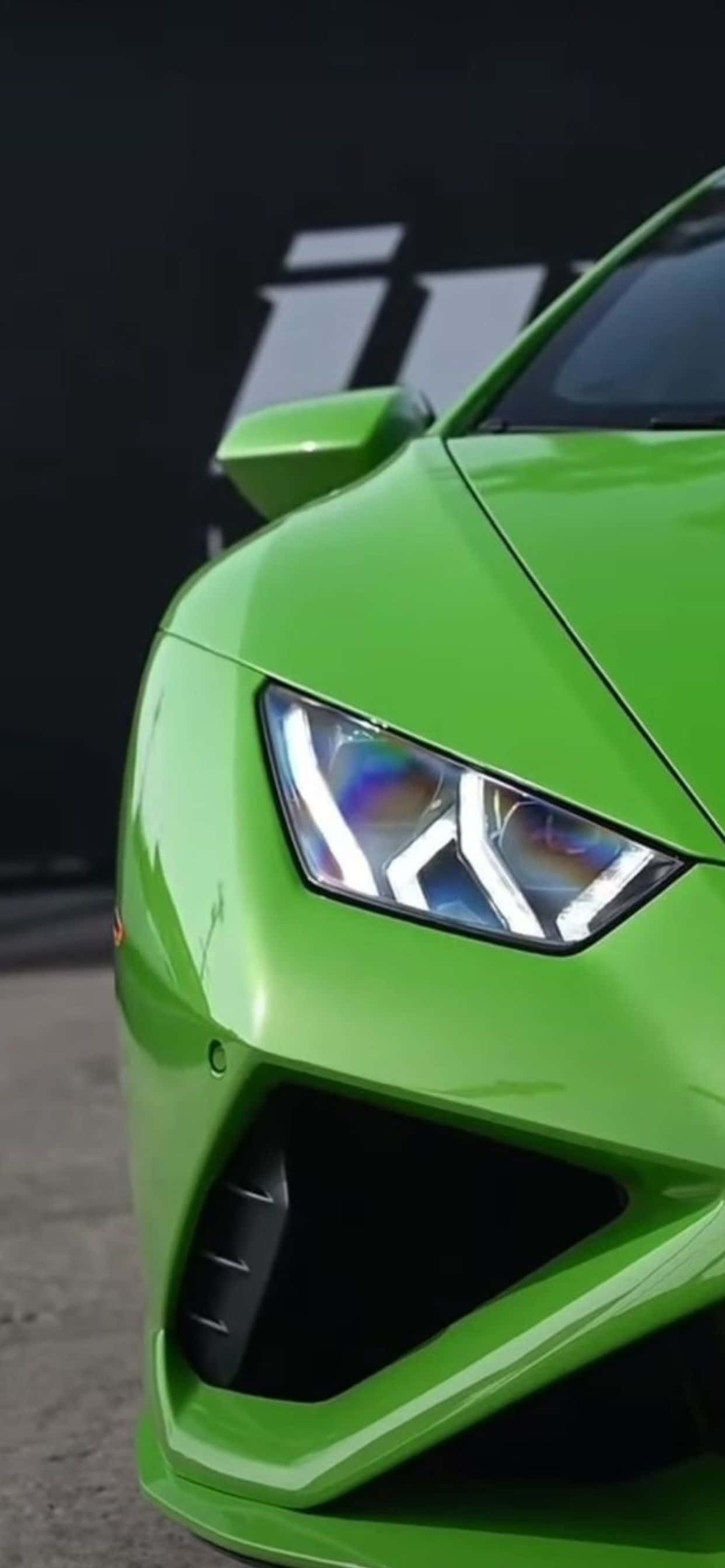 iPhone XS Max Lamborghini 綠色背景 壁紙