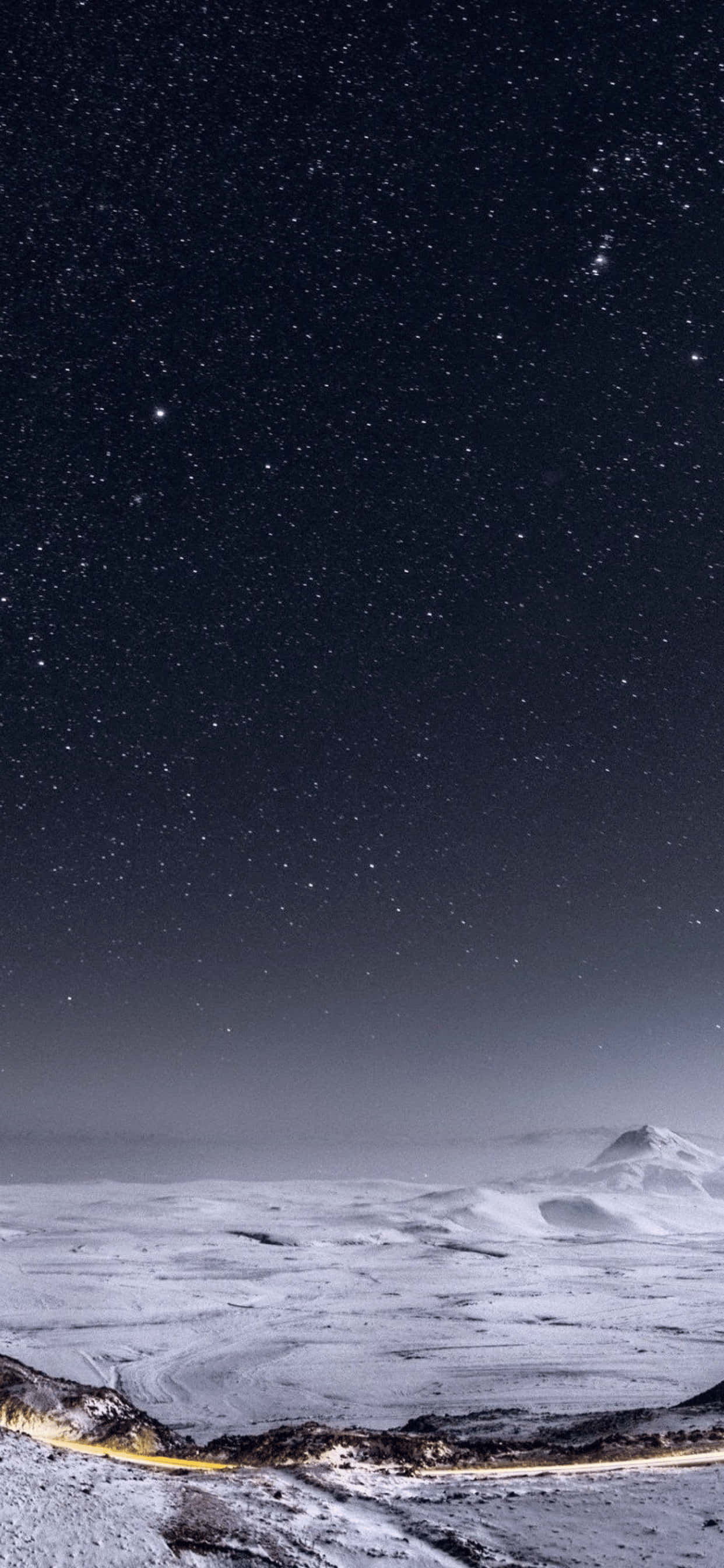 iPhone XS Max 冬季夜空景觀背景 壁紙