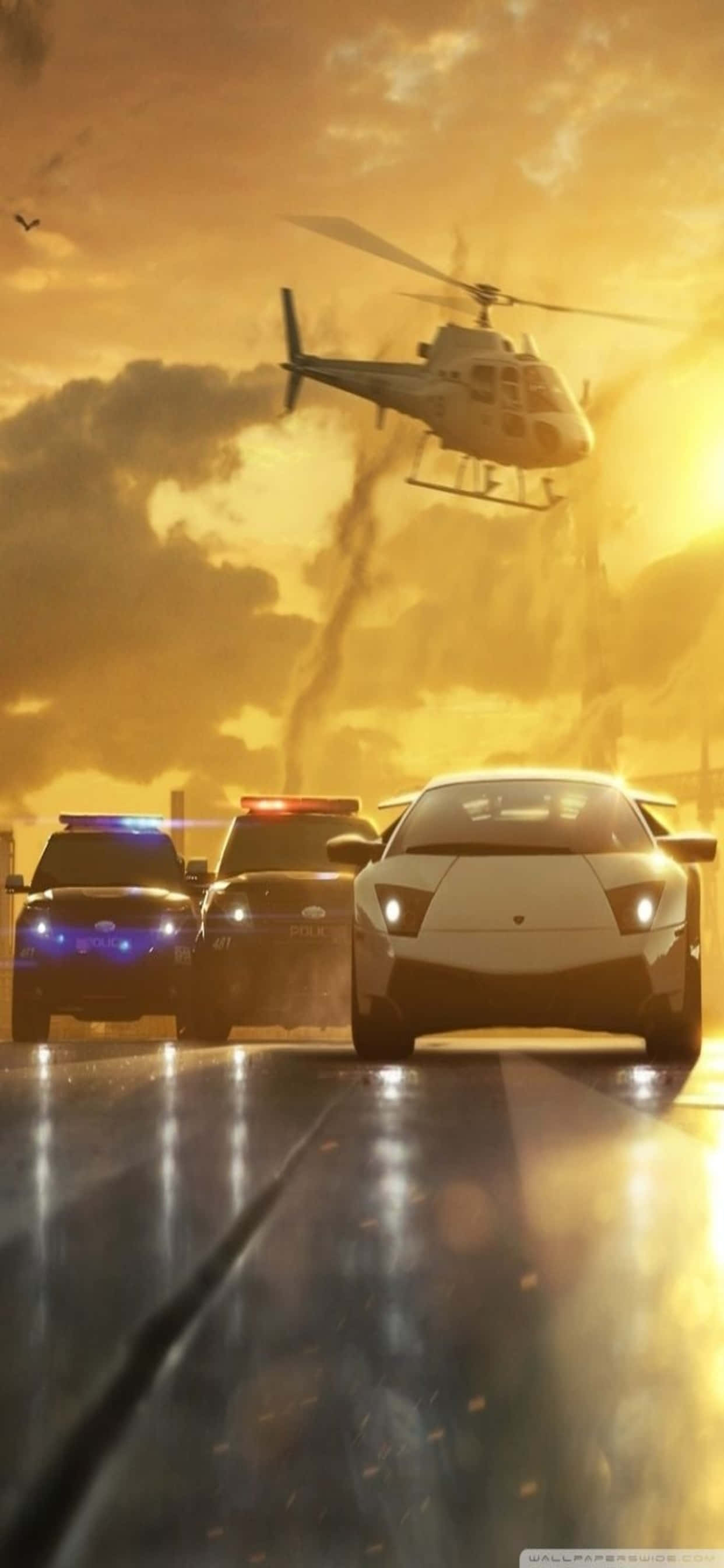 iPhone XS Max 上展示的《Need for Speed Heat》震撼游戏背景 壁紙