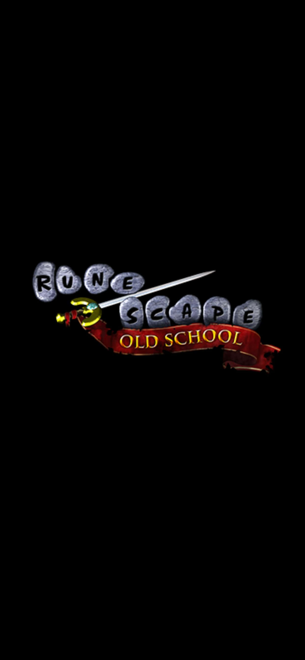 iPhone Xs Max《Runescape Oldschool》黑色背景Logo 壁紙