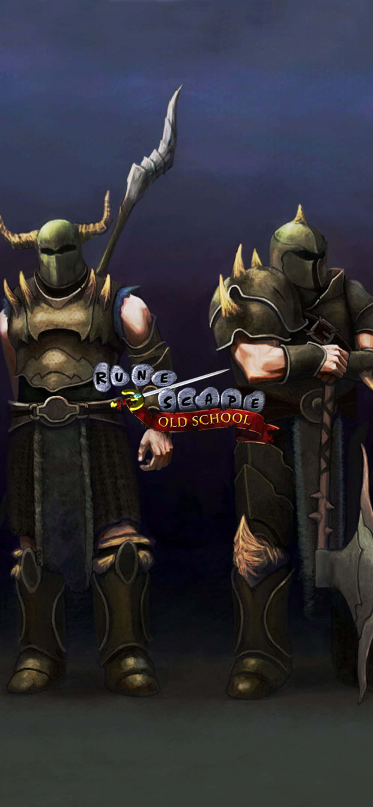 战士与剑客 iPhone XS Max Runescape 复古背景 壁紙