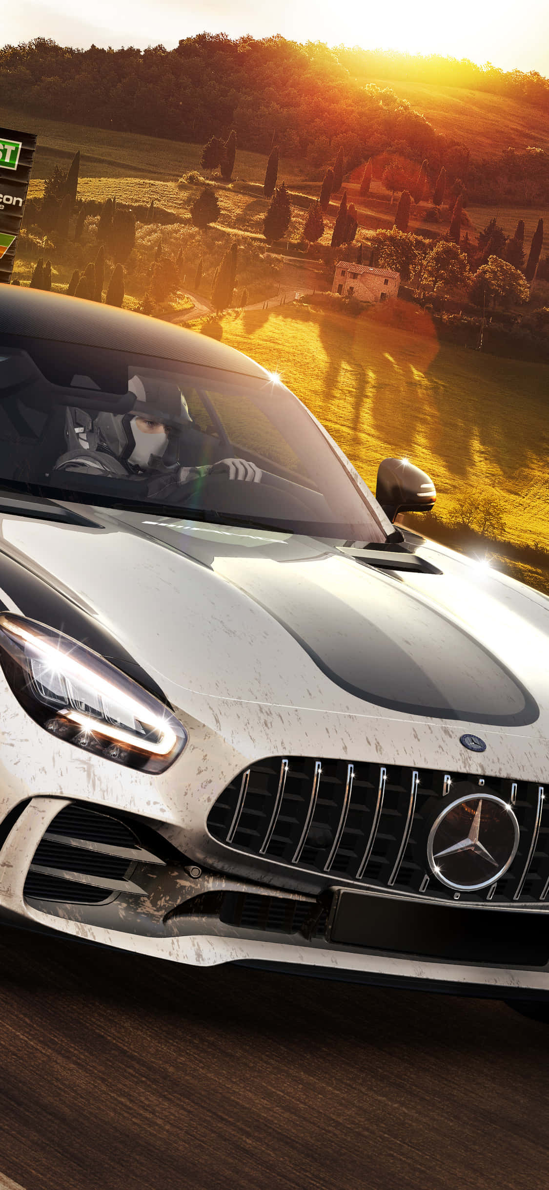 iPhone XS Max Project Cars 2 銀色Mercedes Benz背景 壁紙