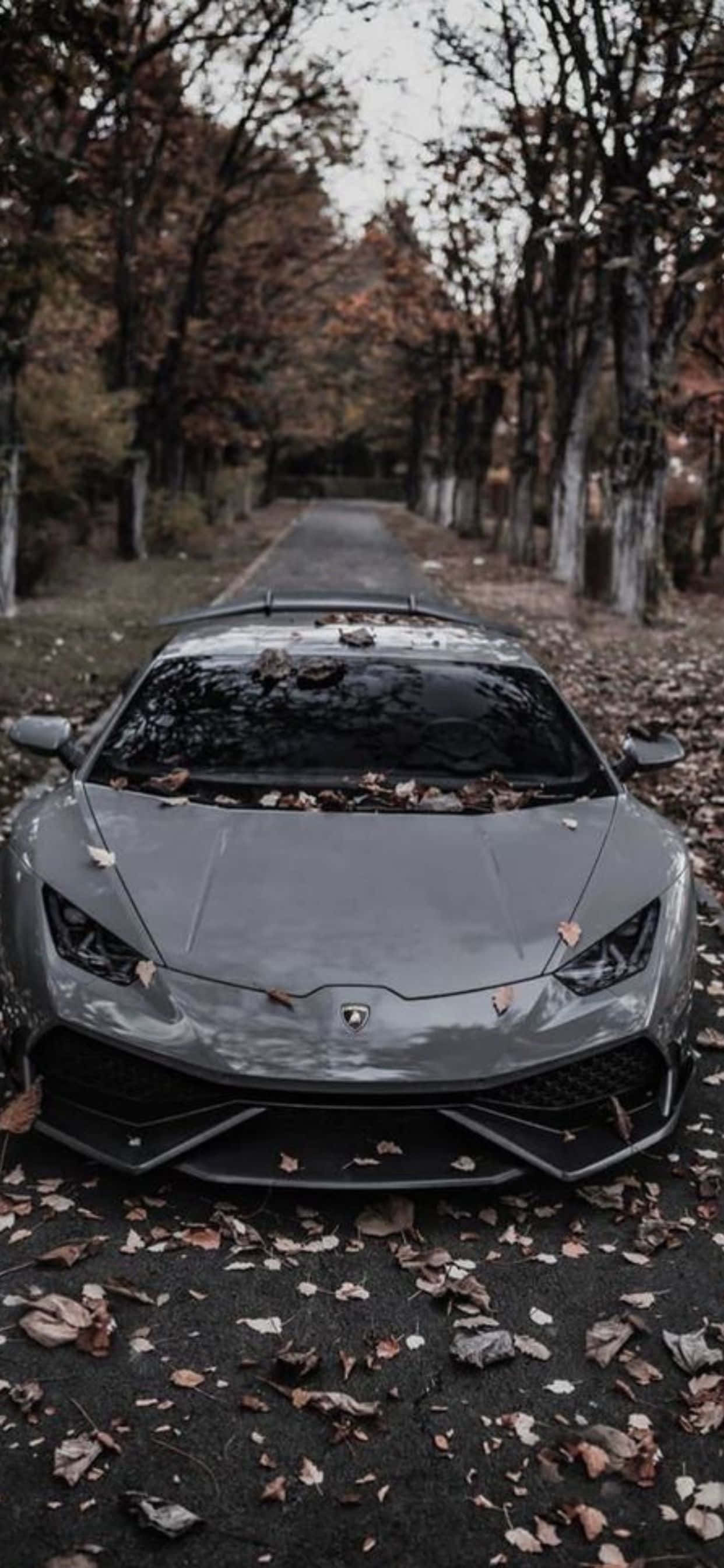 iPhone XS Max 灰色 Lamborghini Huracan 汽车背景 壁紙