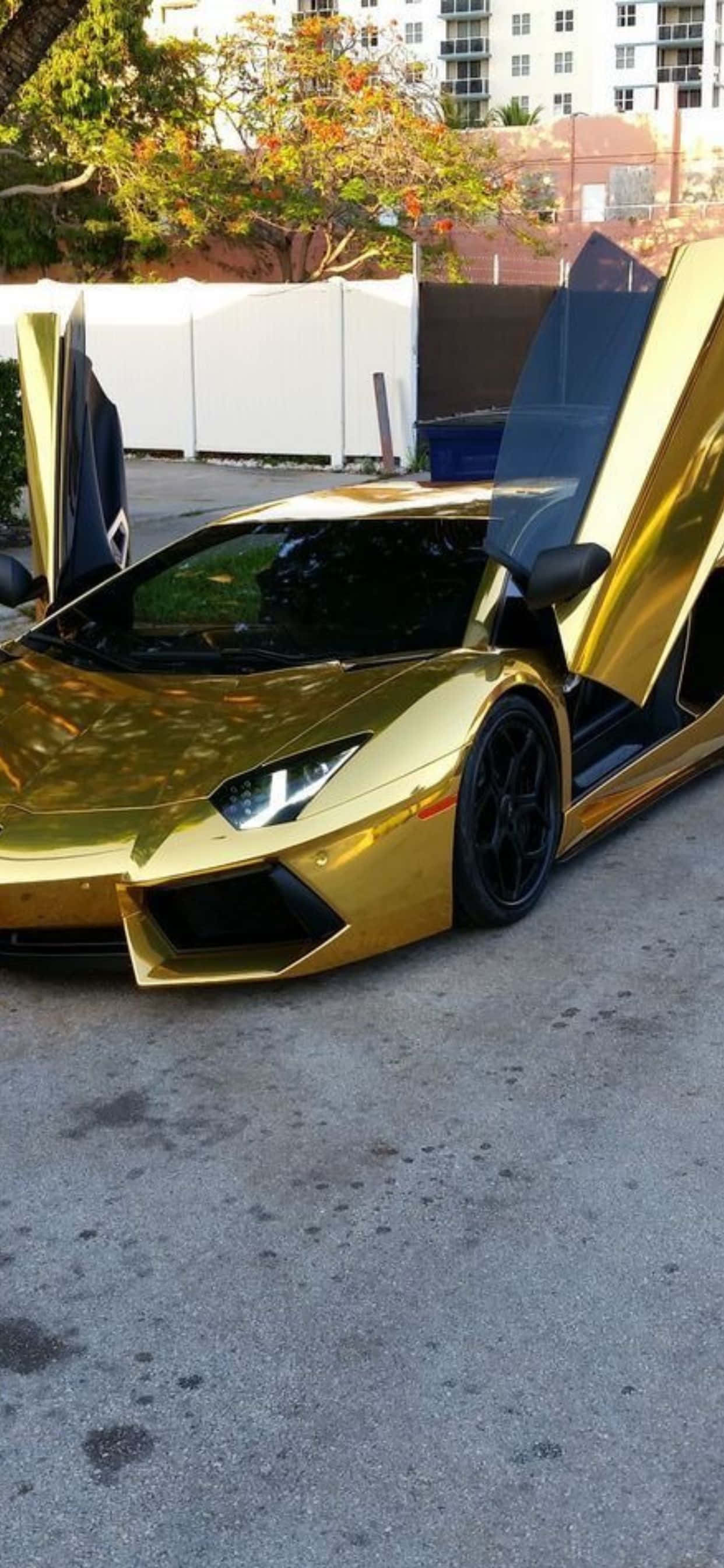 iPhone XS Max Lamborghini 金色 Aventador 背景 壁紙