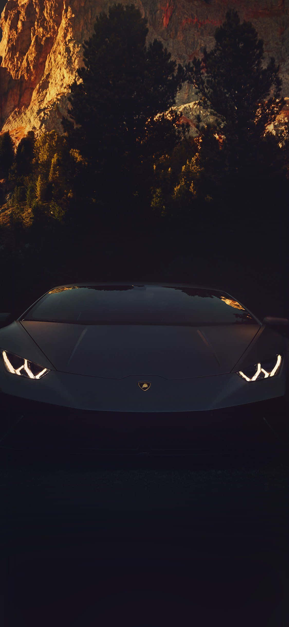 iPhone XS Max《賽車計畫2》全黑Lamborghini Aventador背景 壁紙
