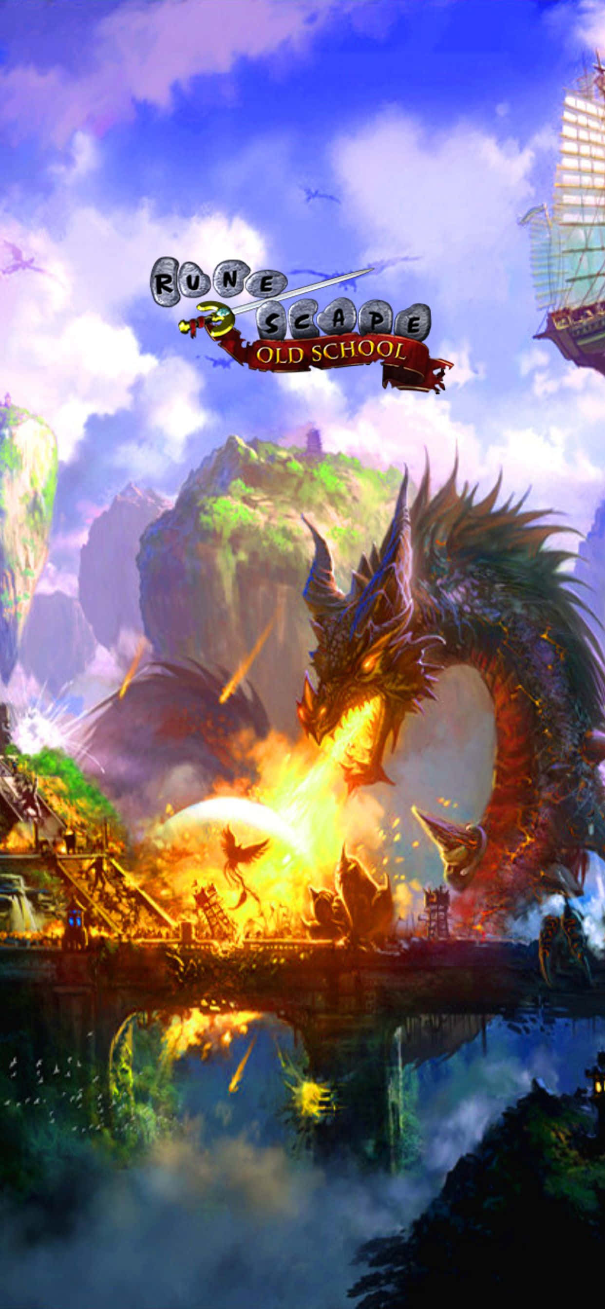 龙之肖像 iPhone XS Max《Runescape》复古背景 壁紙