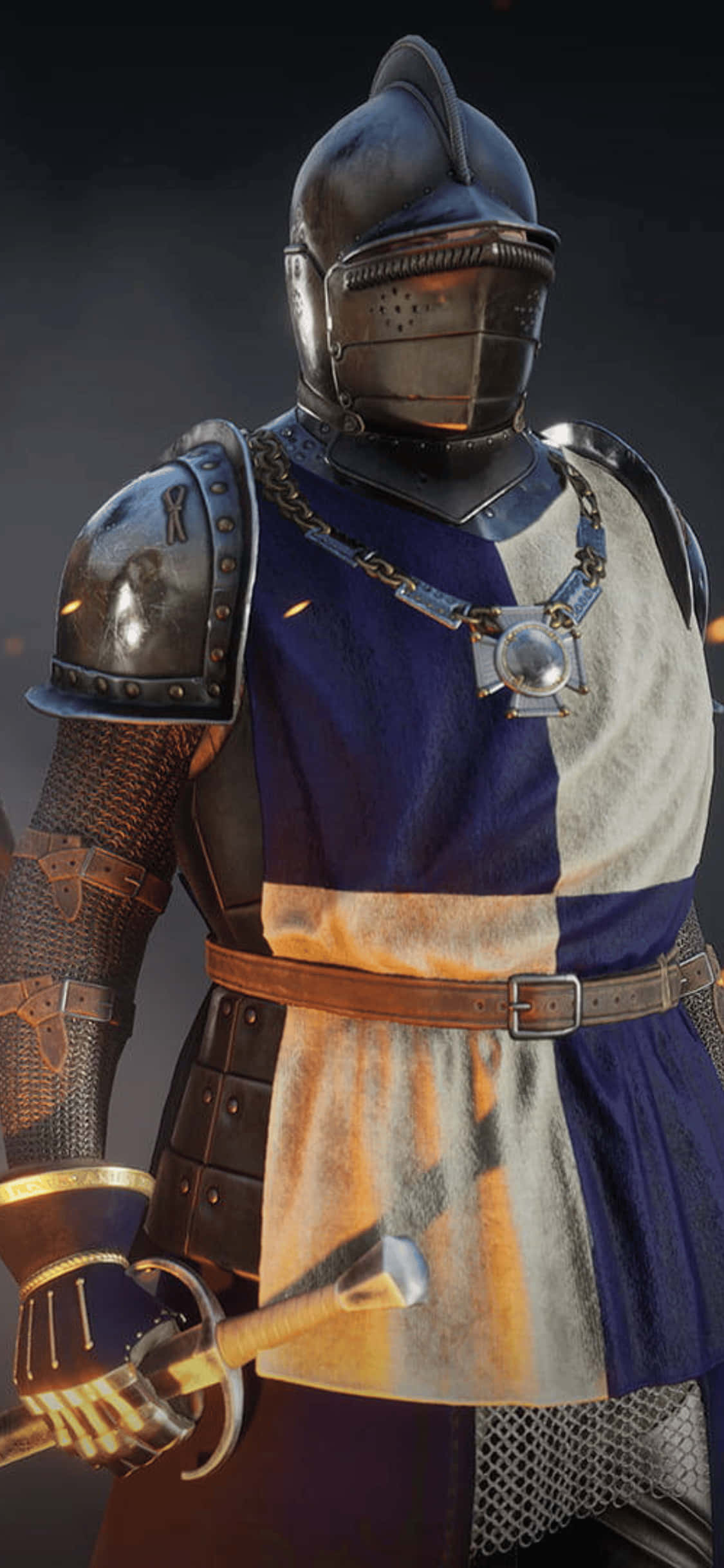 藍白盔甲 iPhone Xs Mordhau 背景 壁紙