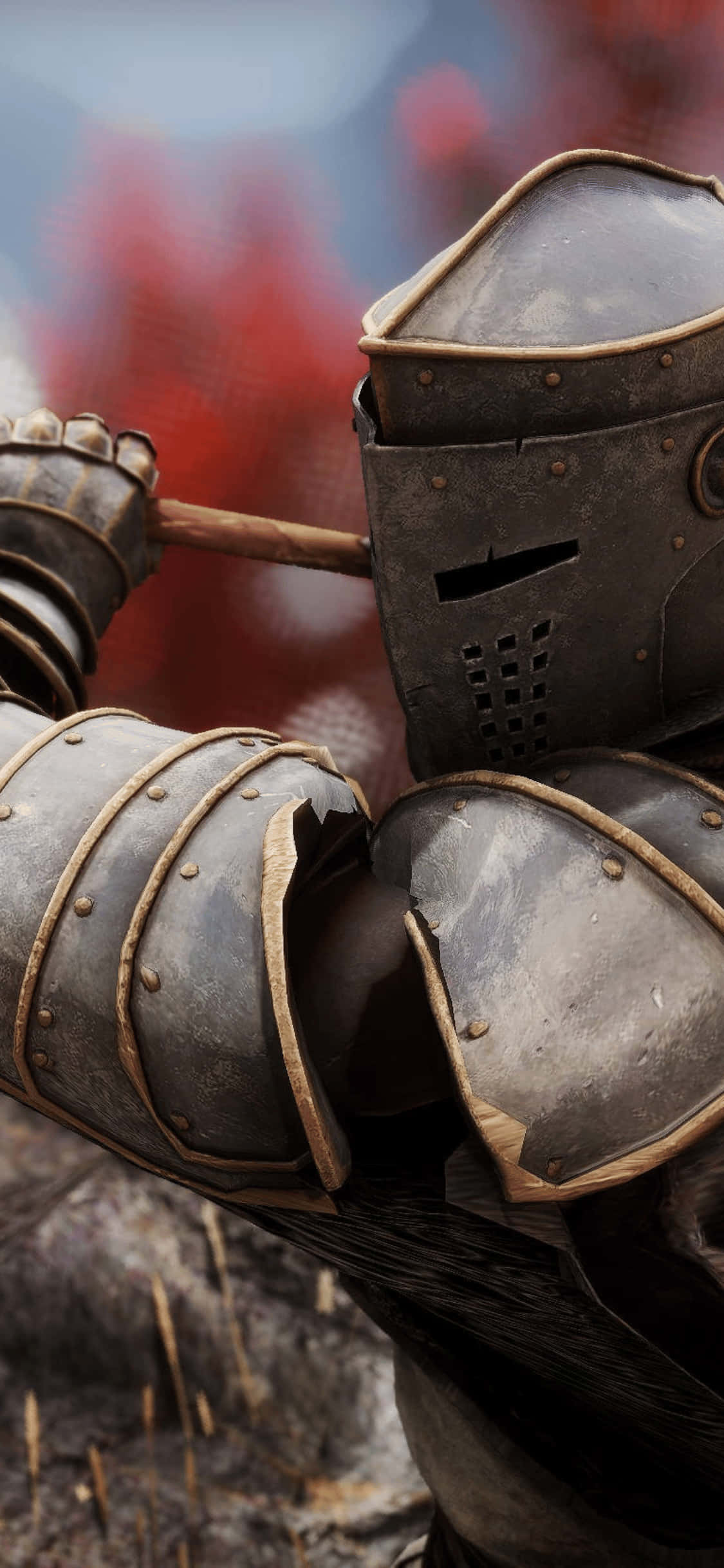 iPhone XS Mordhau 戰士模糊背景 壁紙