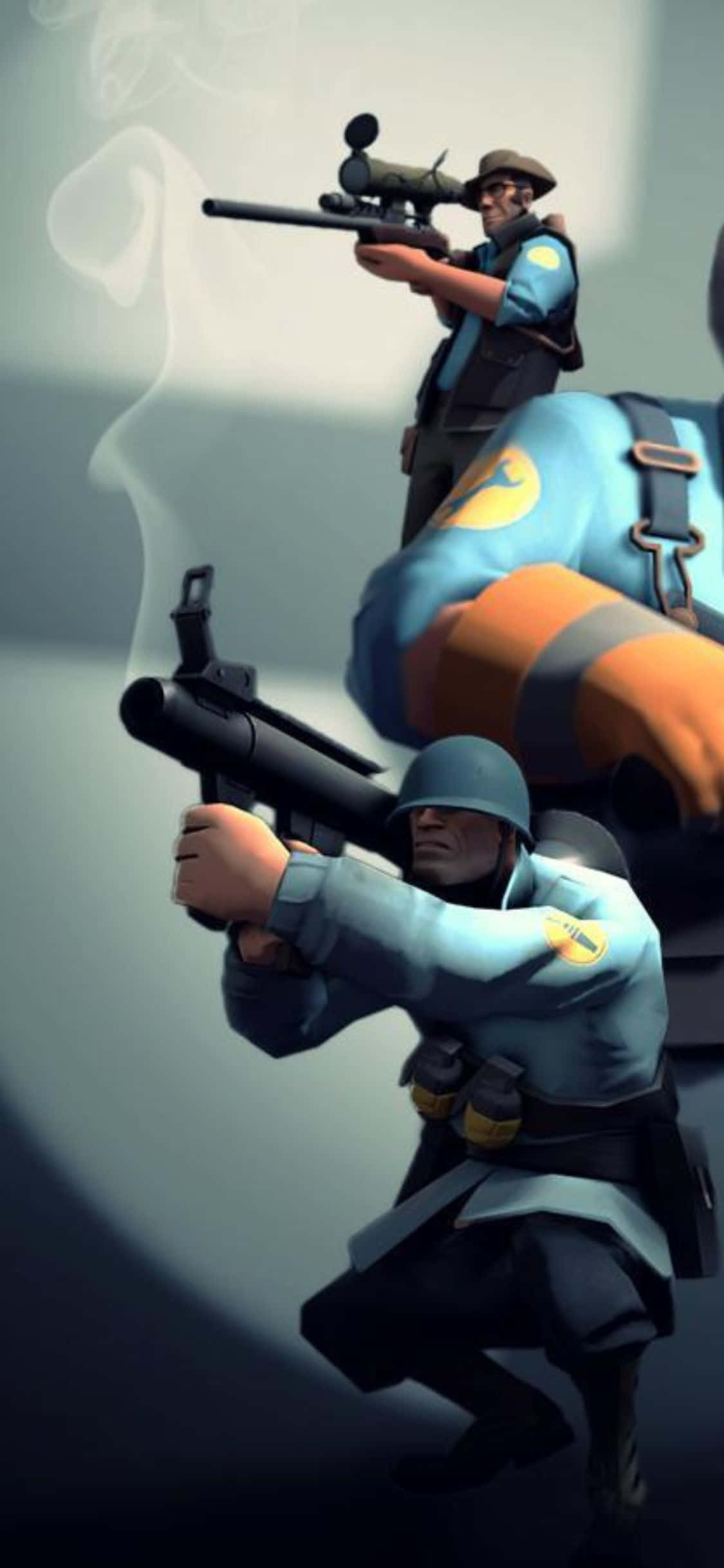 iPhone XS Team Fortress 2 蓝色制服角色背景 壁紙