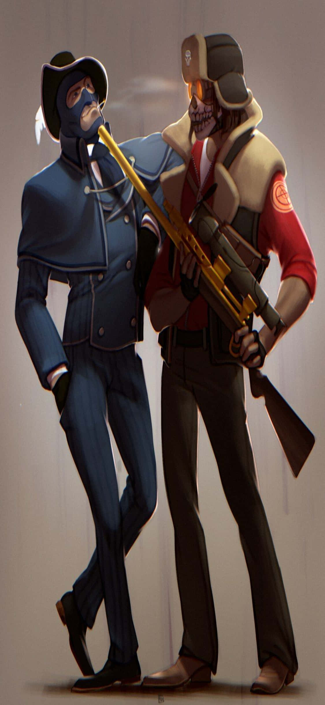 iPhone Xs TF2 背景 狙擊手瞄準間諜 壁紙