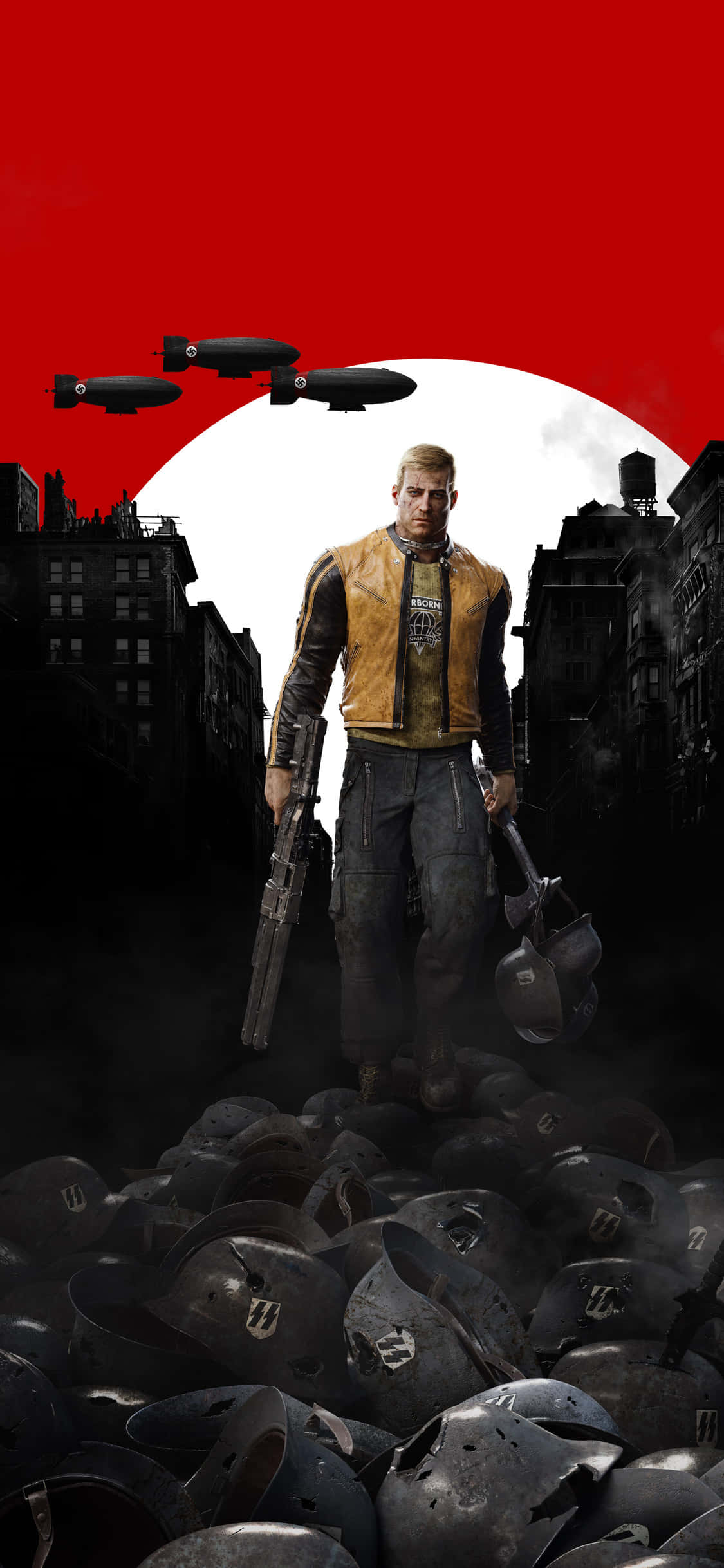iPhone Xs Wolfenstein II B.J. Blazkowicz 胜利背景 壁紙