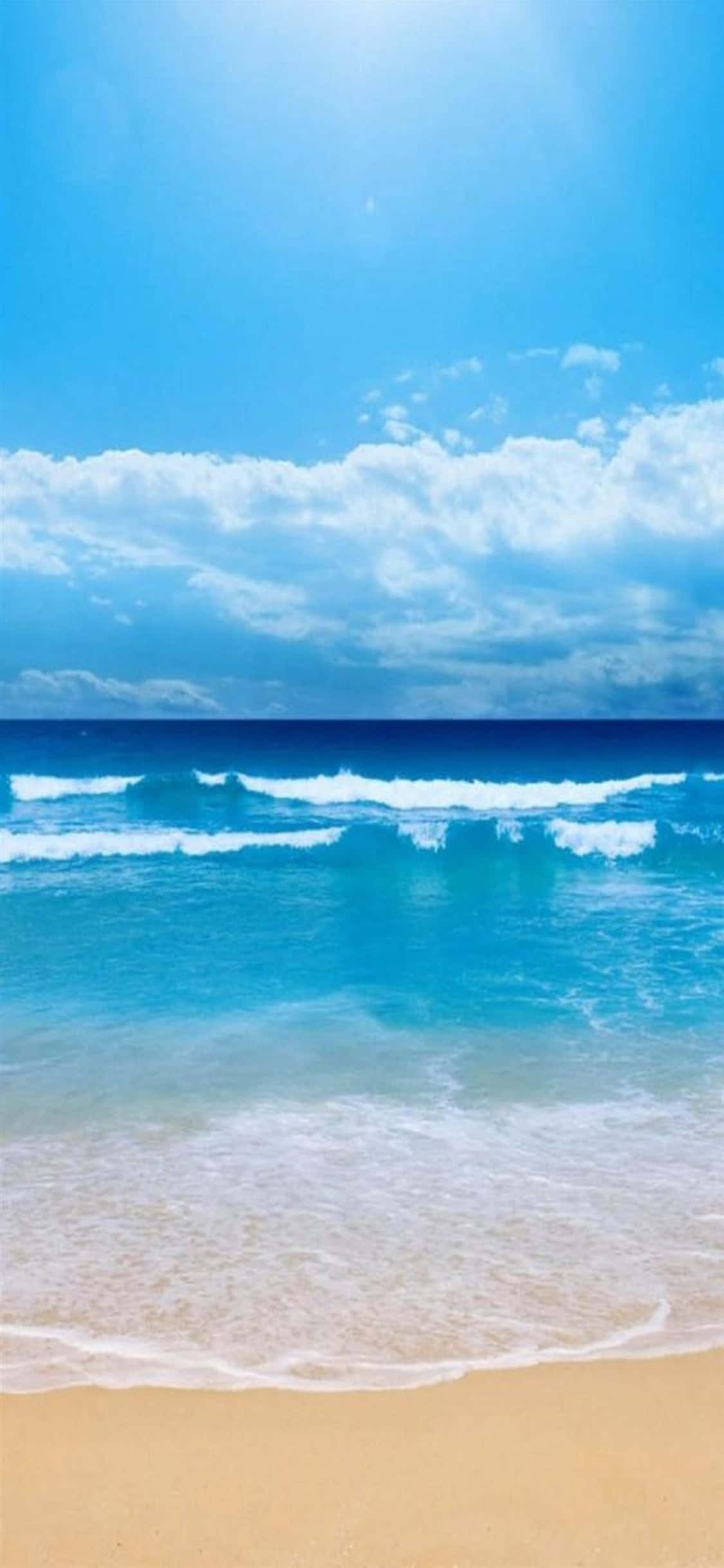 iPhone XS 沙灘浪花背景 壁紙