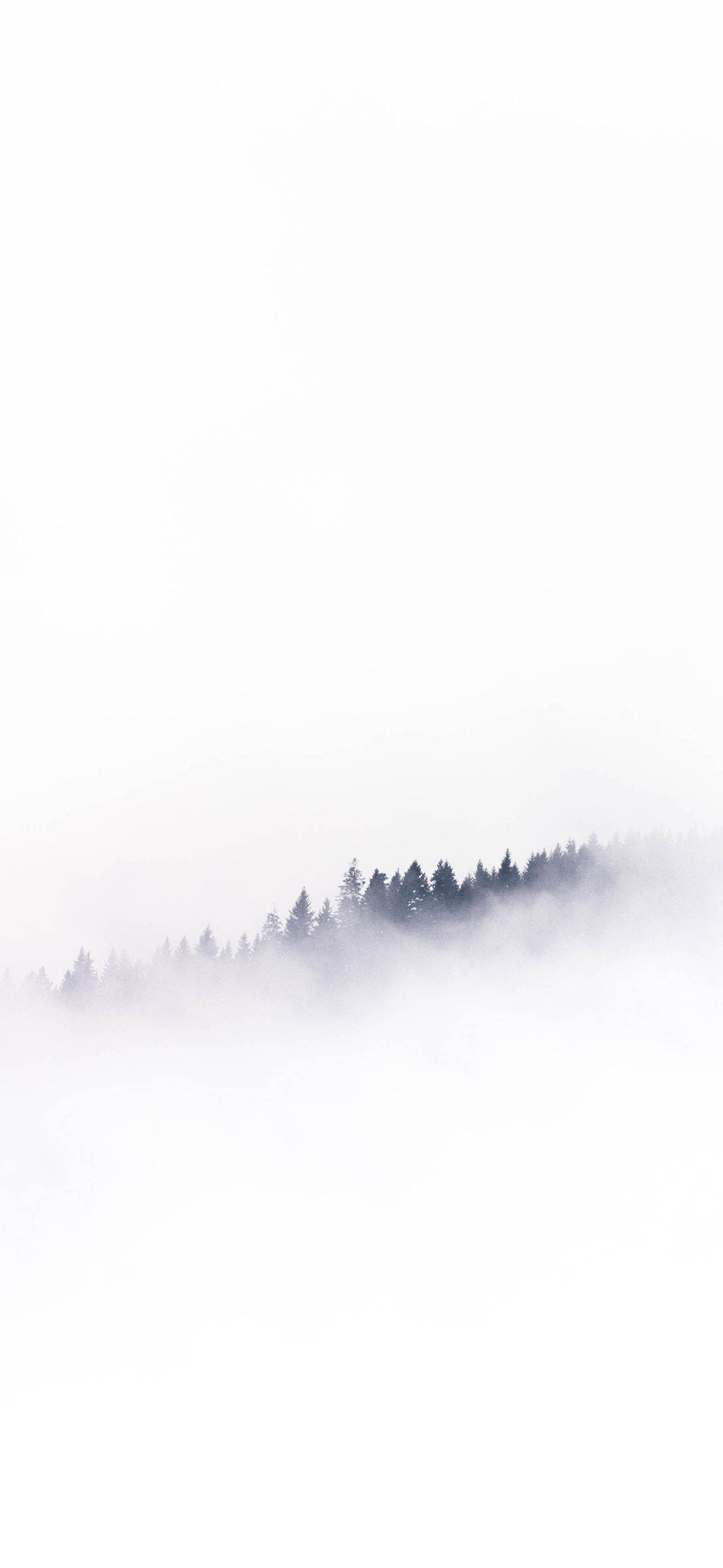 山樹上的白雲 iPhone 壁紙