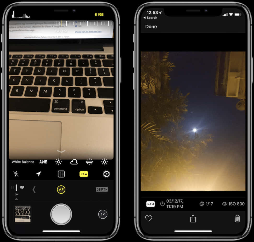 iPhone12相機介面夜間攝影 壁紙