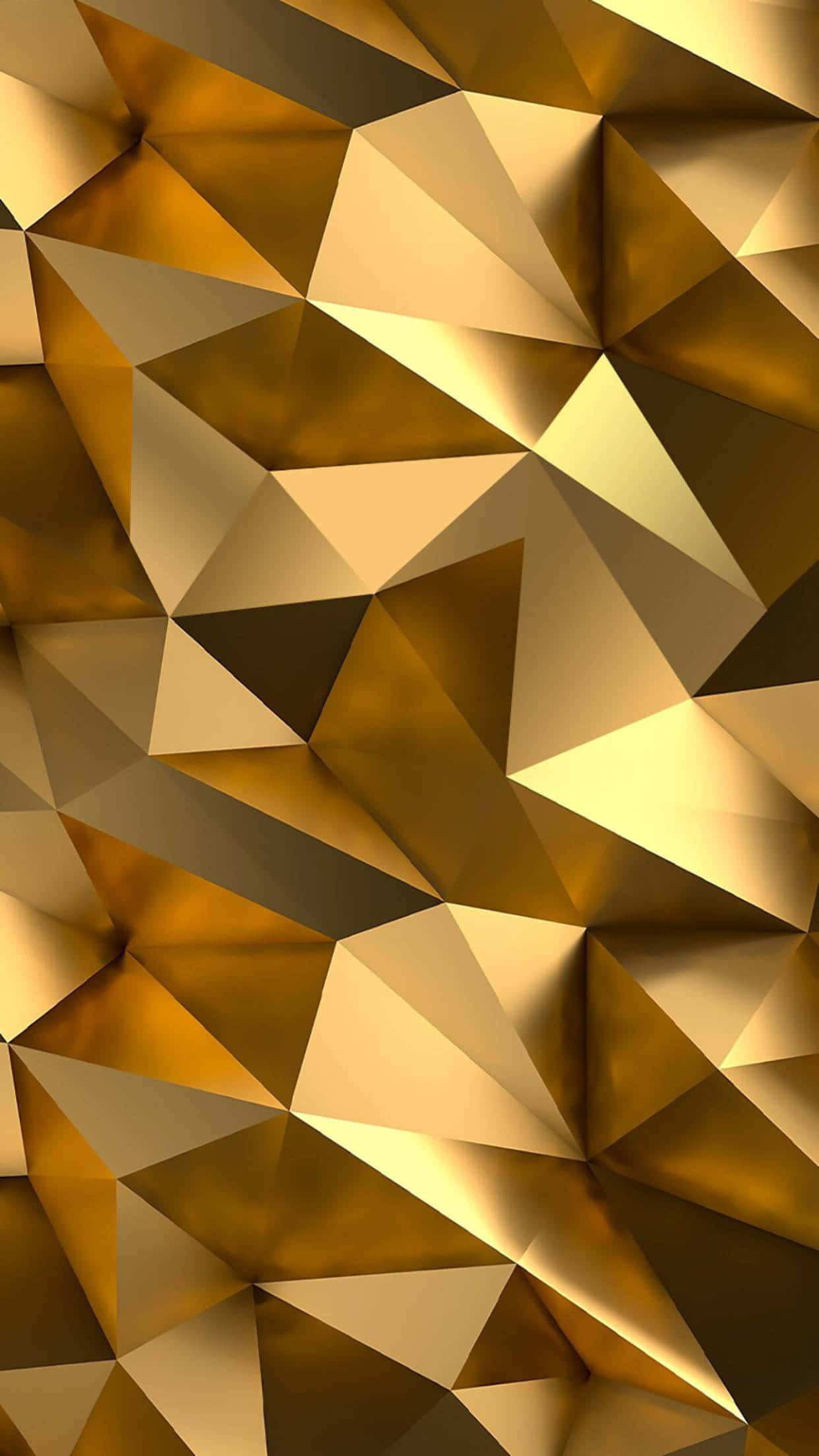 金色iPhone幾何3D抽象 壁紙