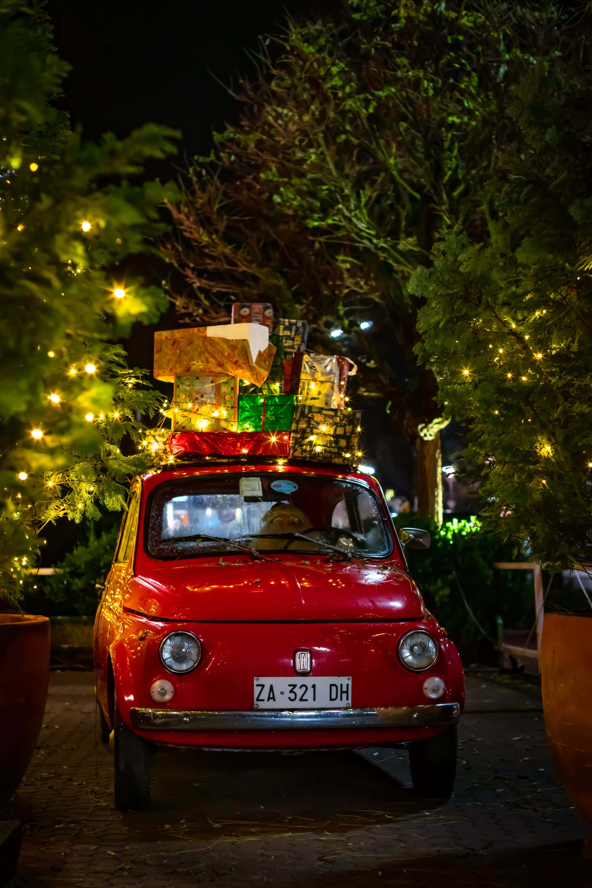 iPhone聖誕美學Fiat 500 壁紙