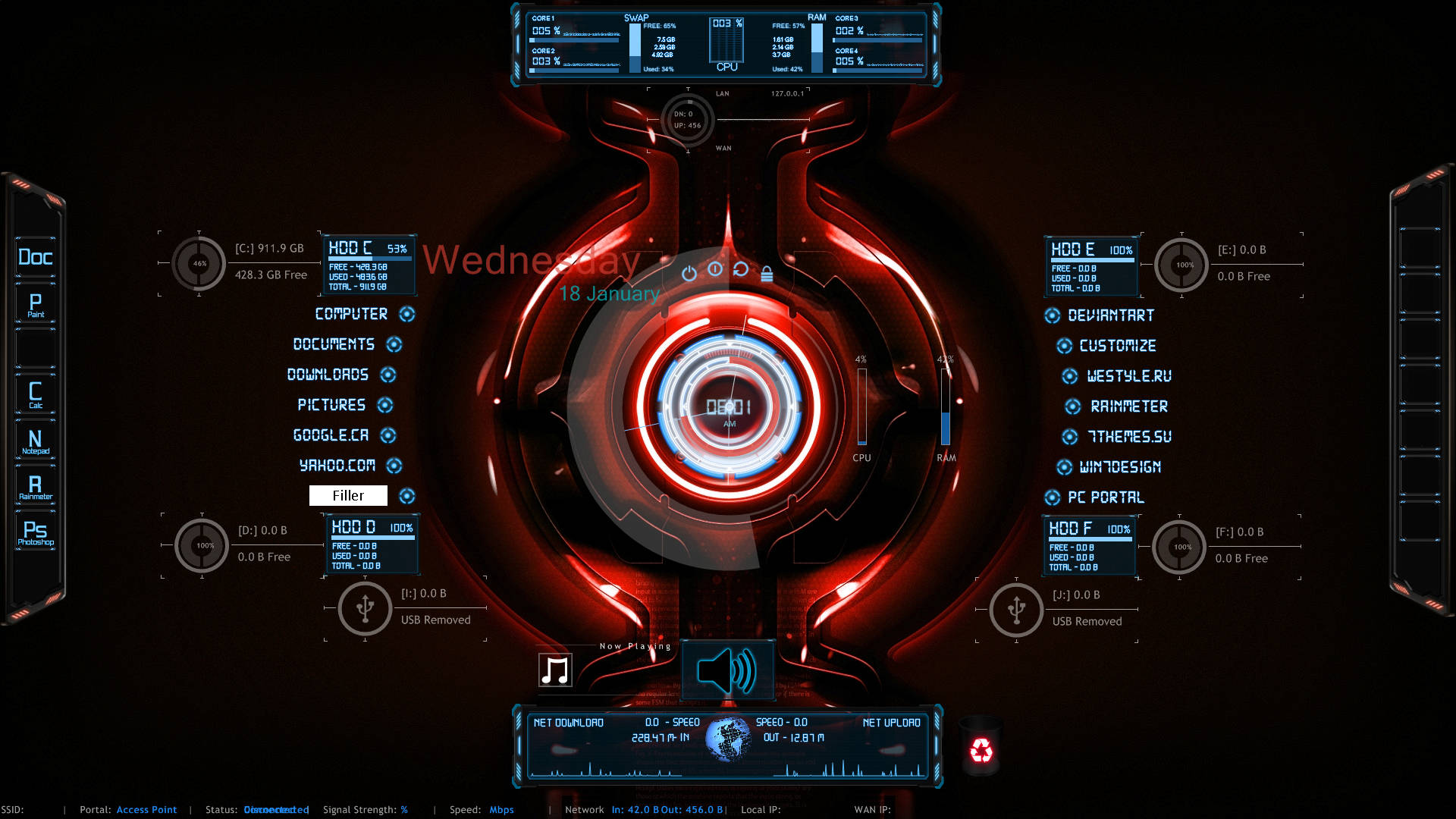 JARVIS Rainmeter 桌面皮肤 壁紙