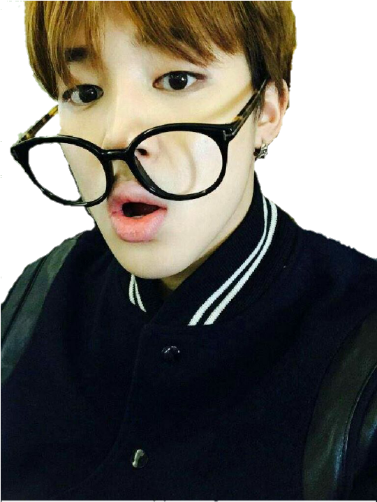 Jimin 戴眼镜的惊讶表情 壁紙