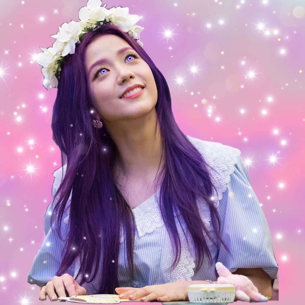 Jisoo Blackpink 紫色眼眸與紫髮 — Blackpink 壁紙