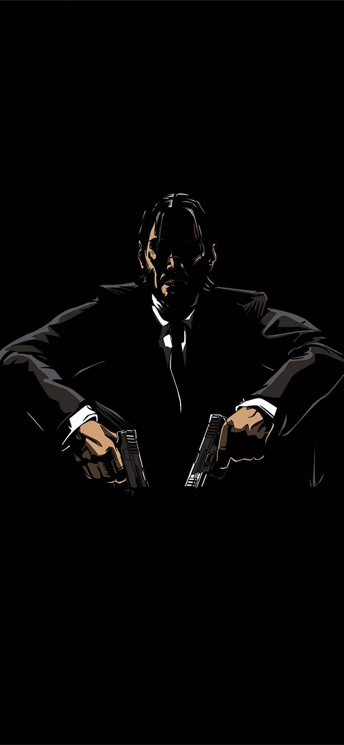 John Wick 向量藝術 iPhone 12 壁紙