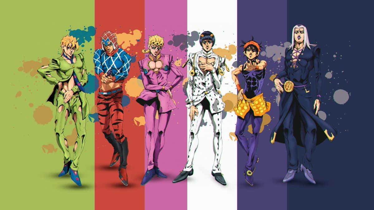 JoJo漫畫中的黃金之風六人組 壁紙