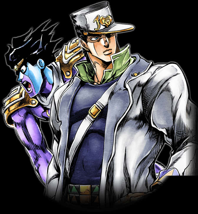 Jotaro 与白金之星插画 壁紙
