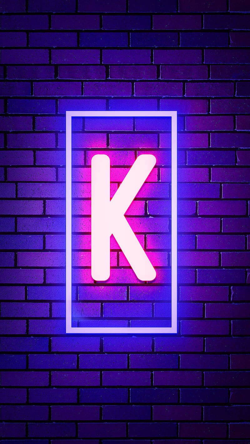 发光霓虹字母K名字 壁紙