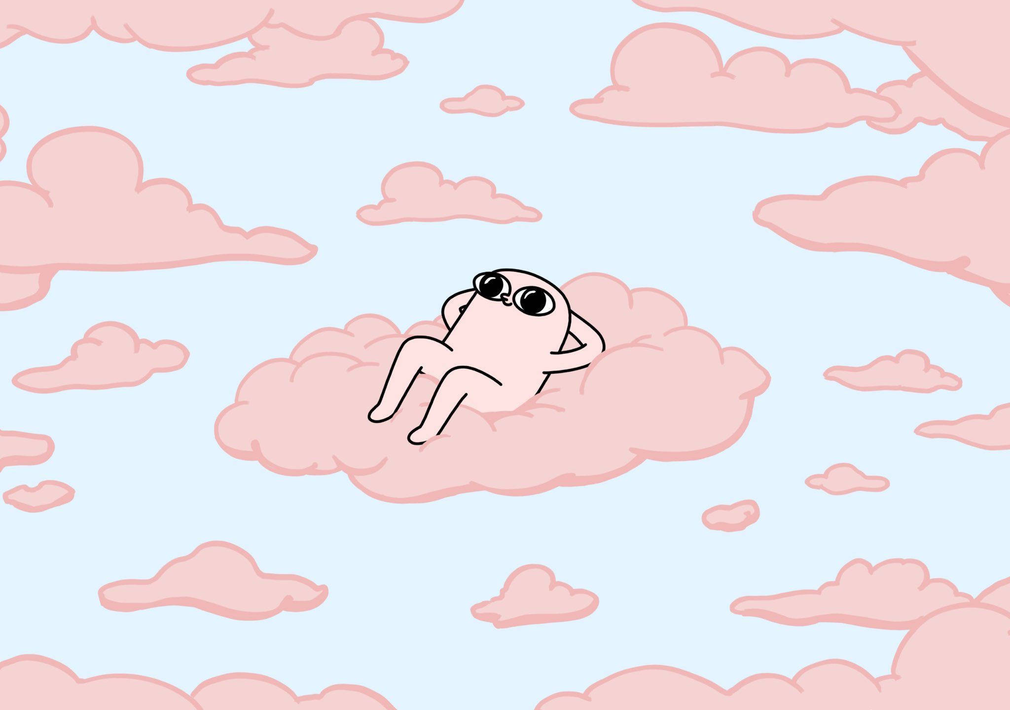 Ketnipz 在粉紅雲朵上放鬆 Pinterest 美學 壁紙
