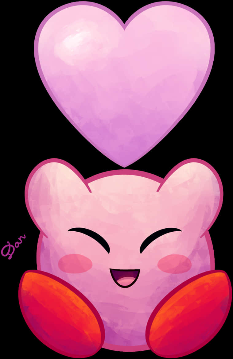 Kirby 愛心插畫 壁紙