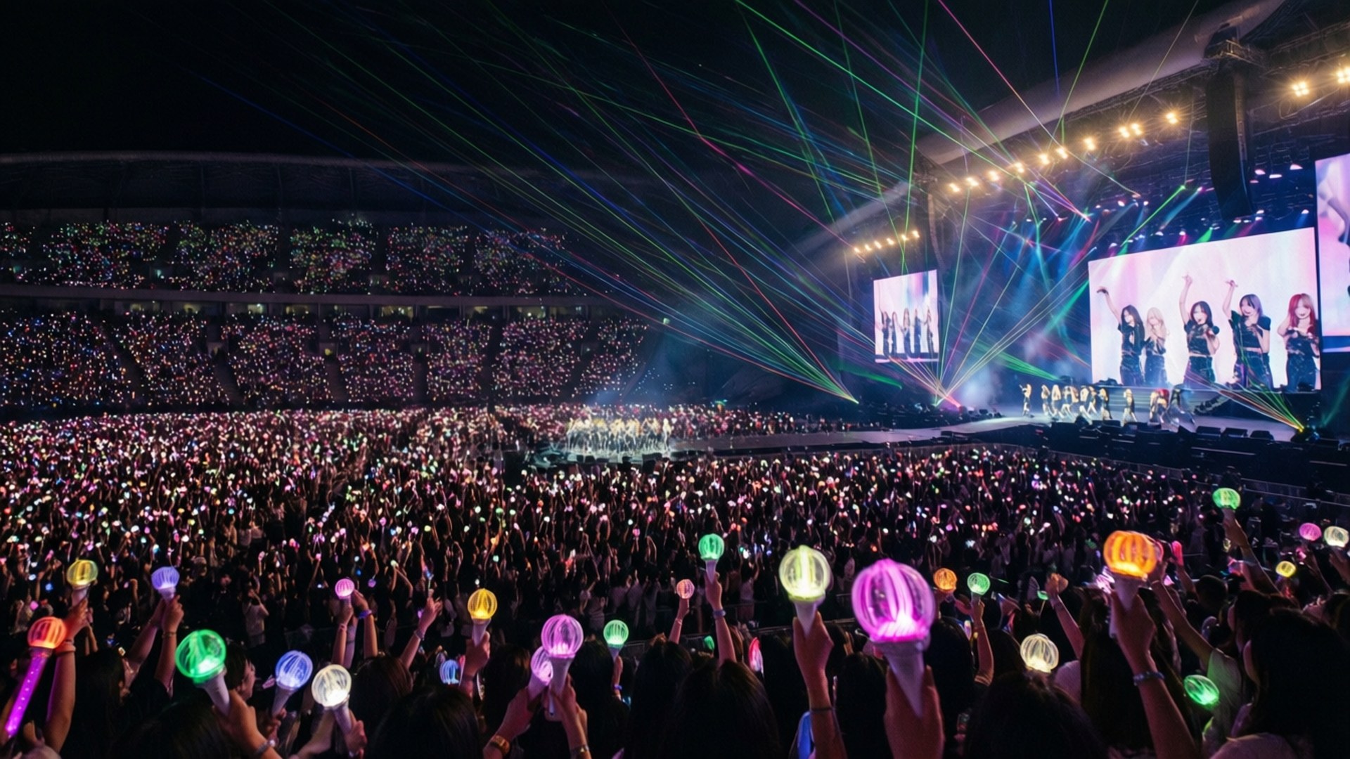 Kpop 演唱會應援棒燈海 壁紙
