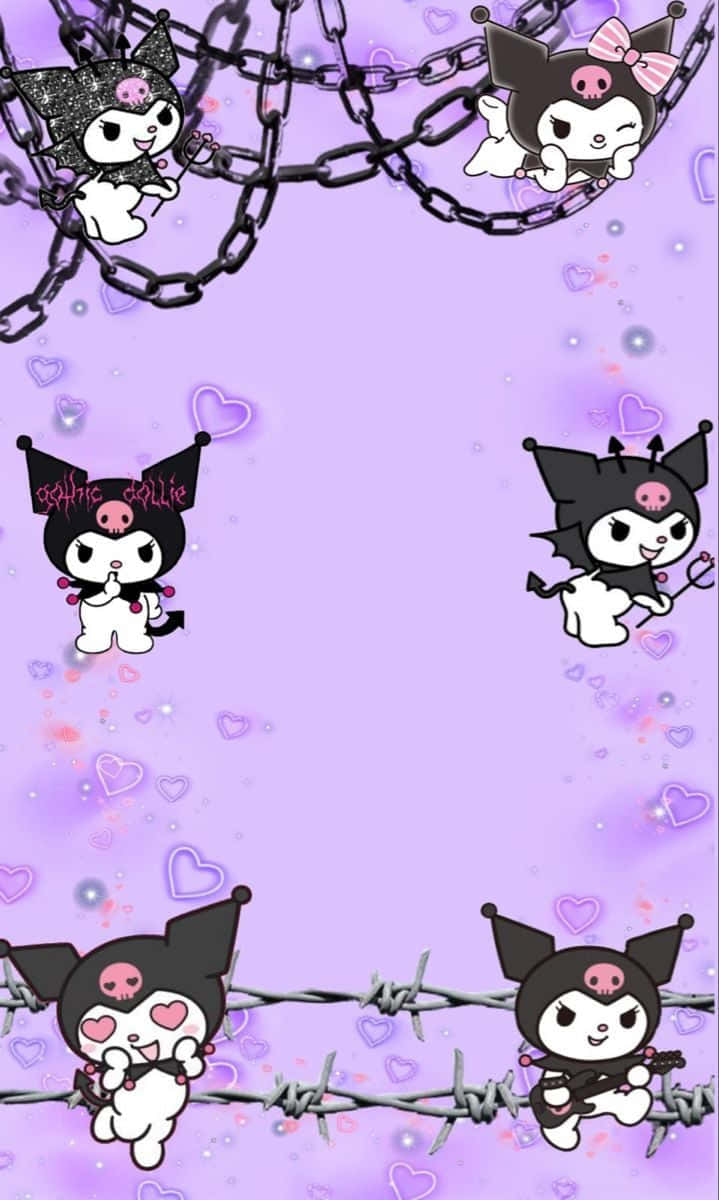 Kuromi iPhone 紫色美學鎖鏈 壁紙