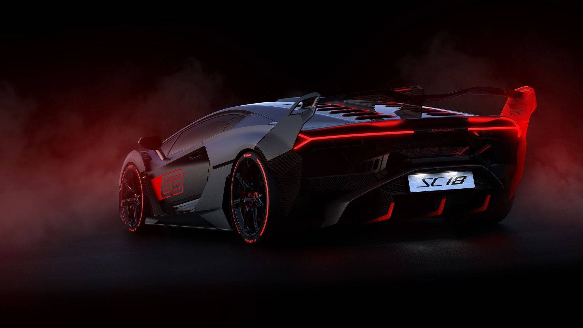 Lamborghini Aventador 背面 壁紙