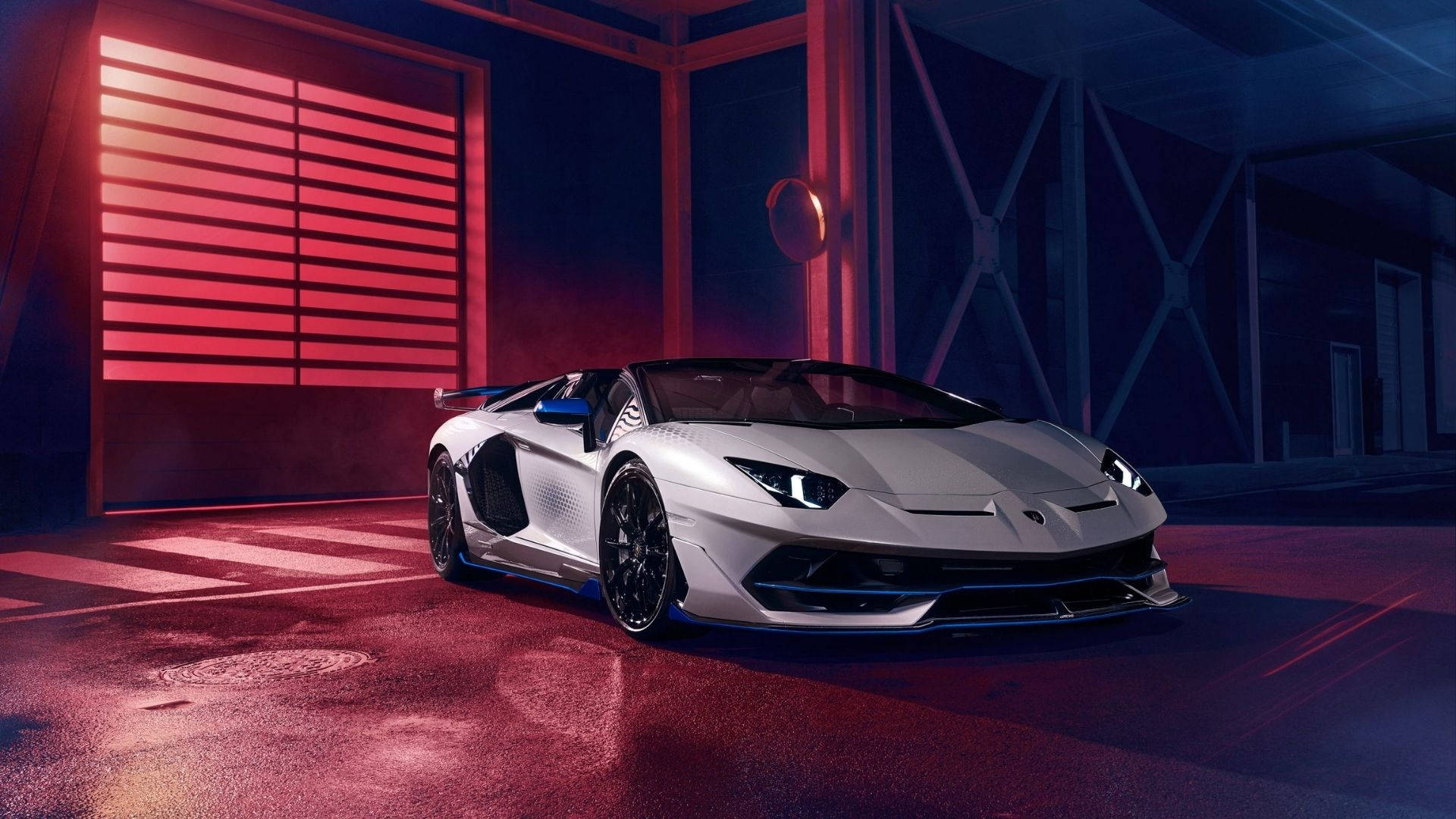 午夜藍的驚艷 Lamborghini Aventador SVJ Xago 壁紙