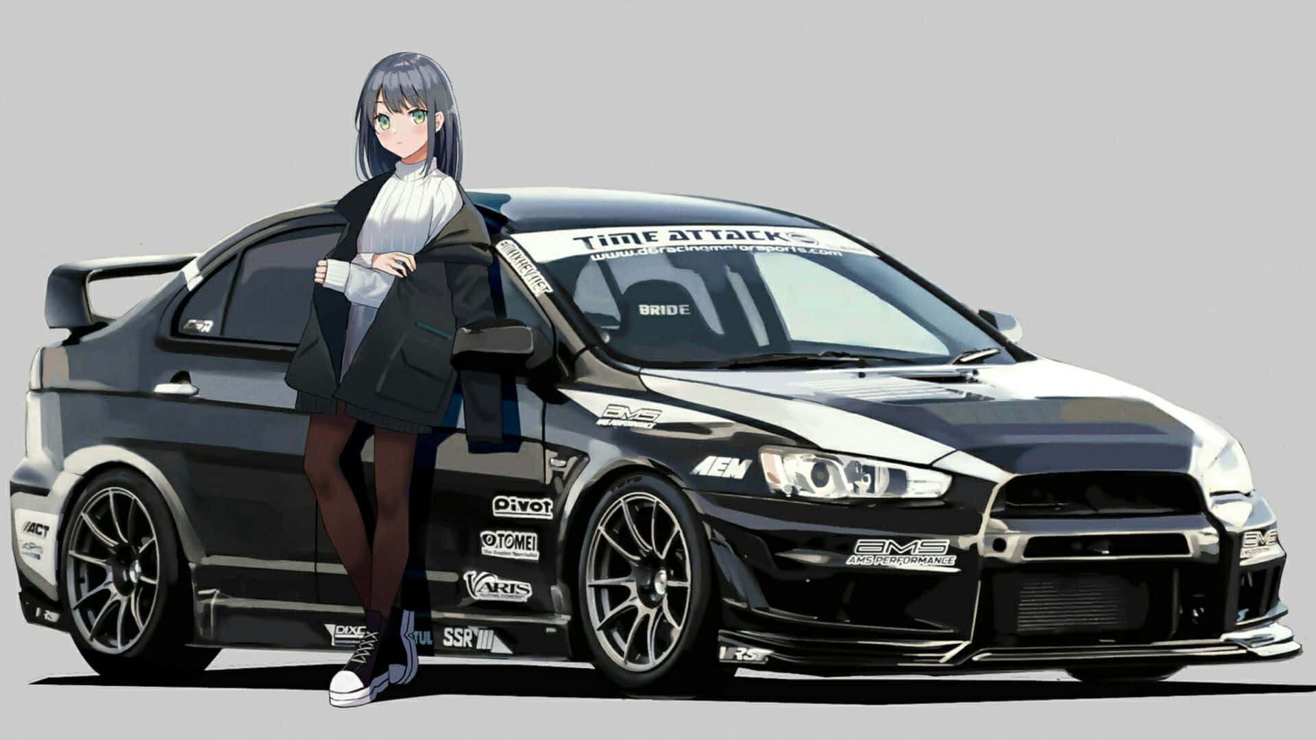三菱Lancer Evolution JDM動漫少女 壁紙