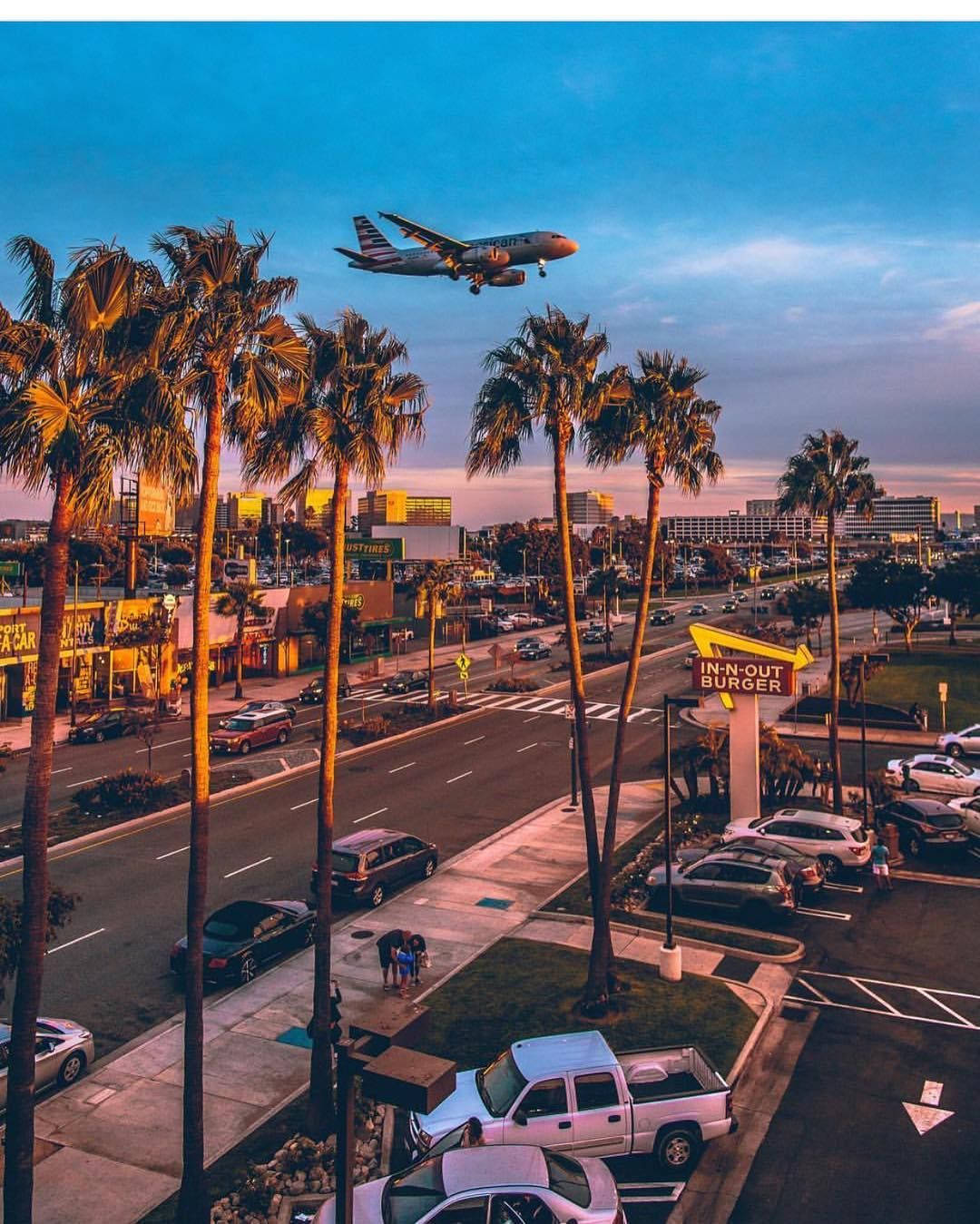 洛杉磯國際機場（LAX）日落 壁紙