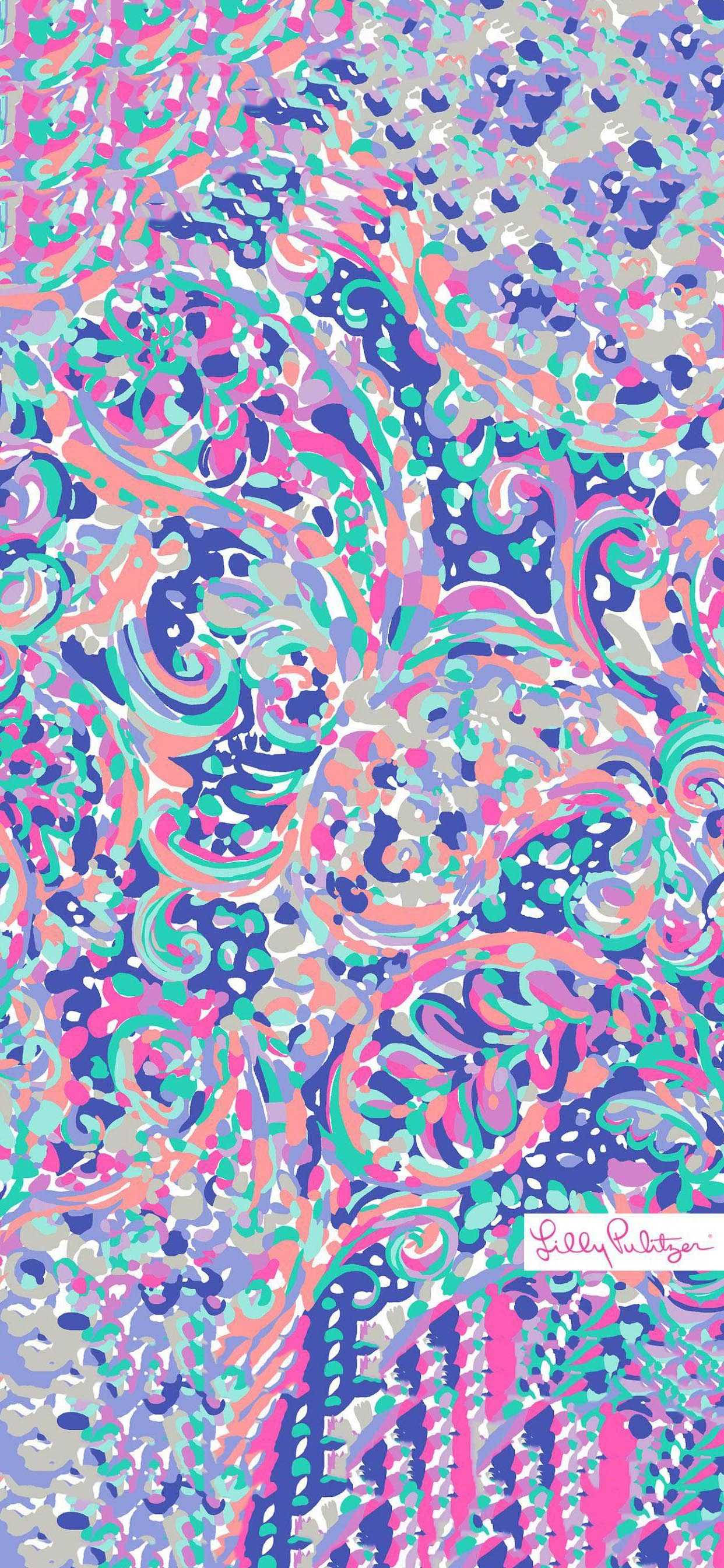 Lilly Pulitzer 紫色抽象藝術 壁紙
