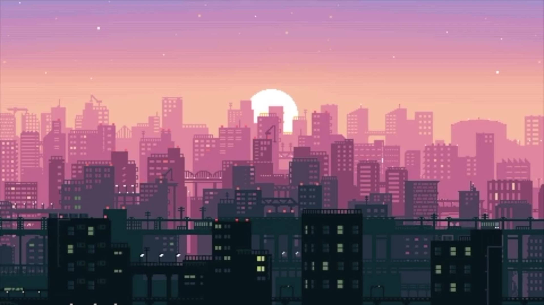 Lo Fi 动漫高楼大厦 壁紙