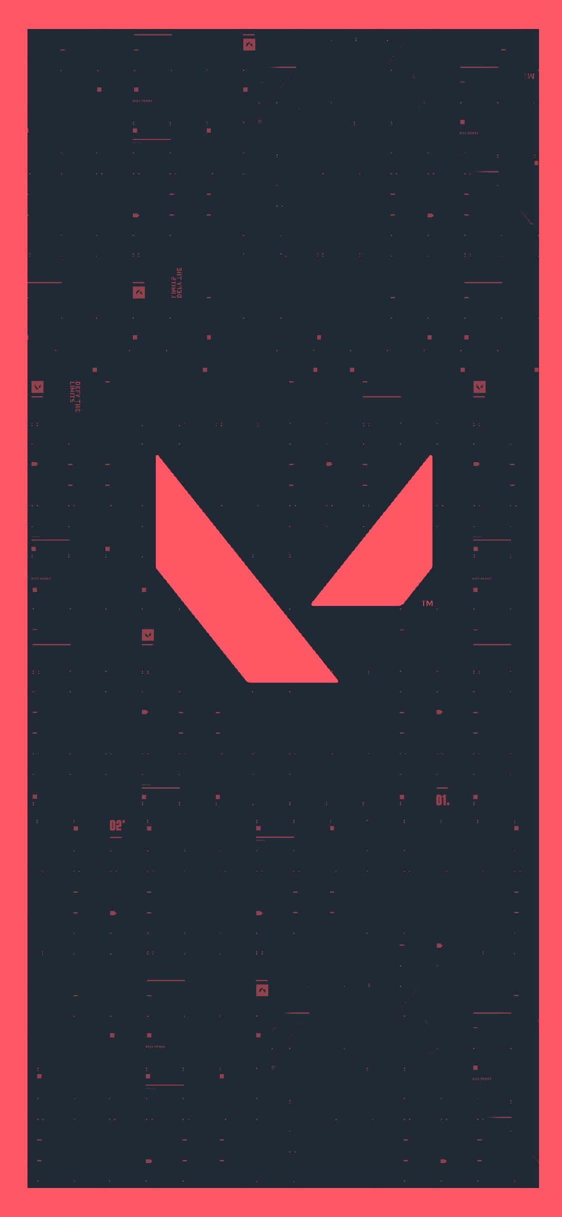Logo 搭配红色边框 iPhone X Valorant 背景 壁紙