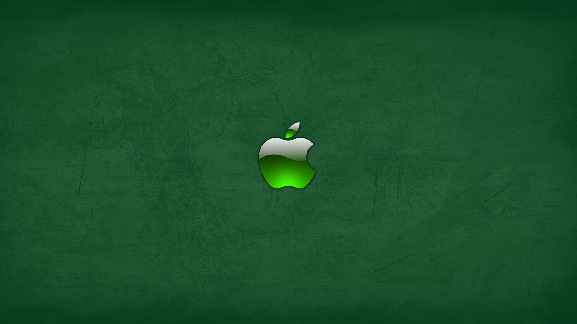 深綠色Logo高清蘋果背景 壁紙