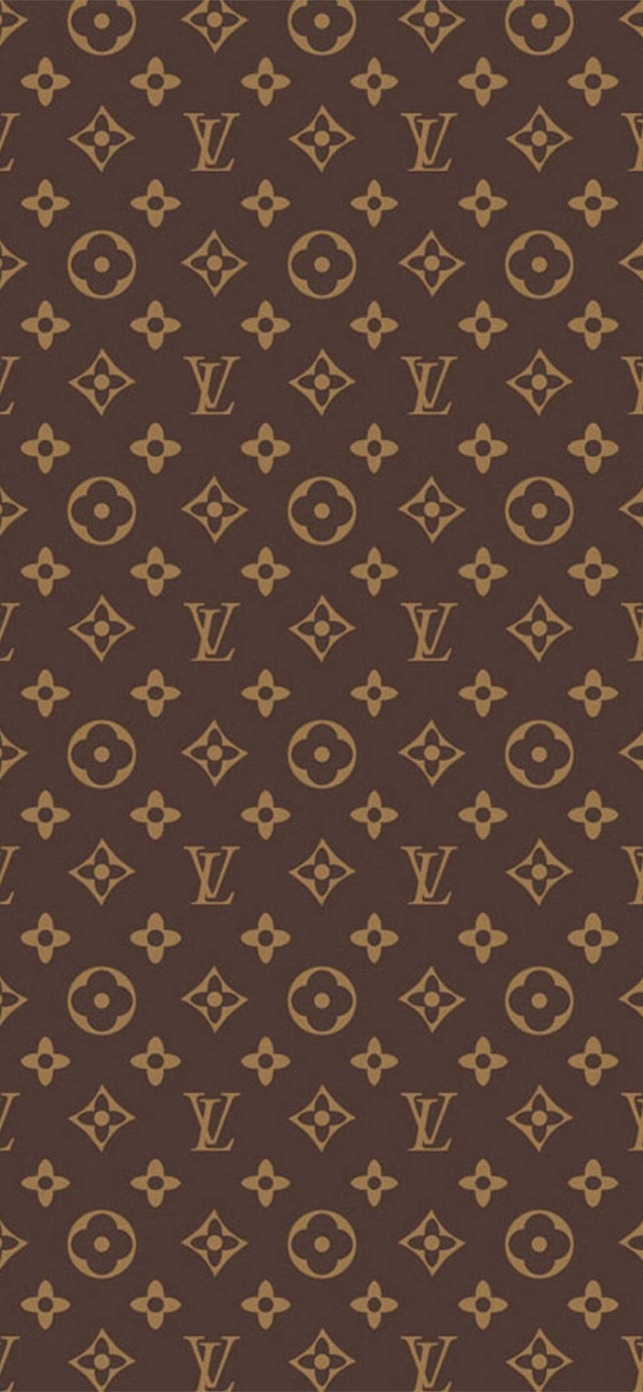 Louis Vuitton棕色與金色字母組合圖案 壁紙