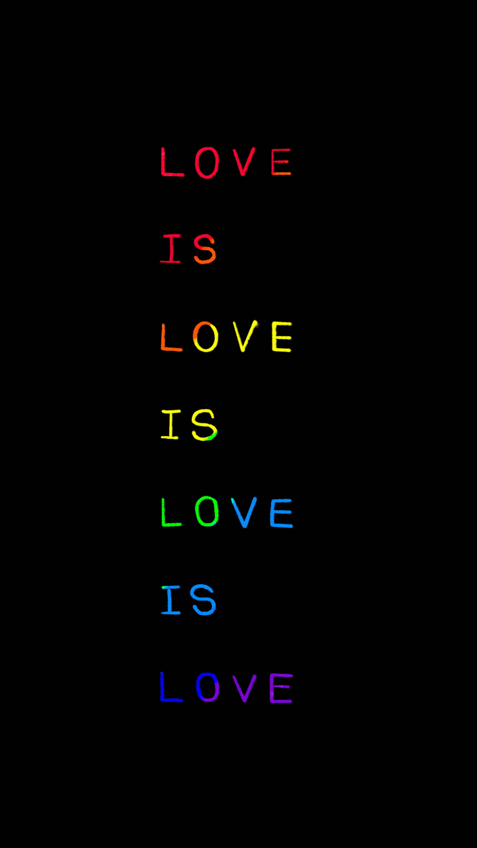 Love Is Love 文字 LGBT 手机 壁紙