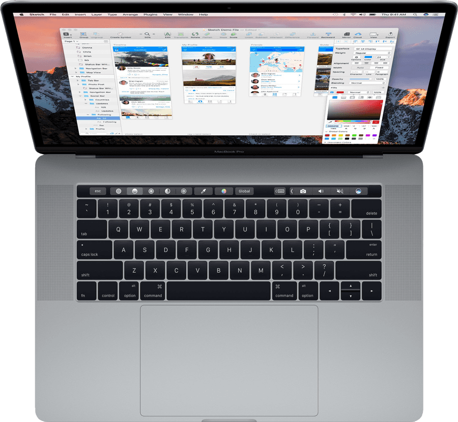 MacBook Pro 配備觸控列 開蓋 壁紙