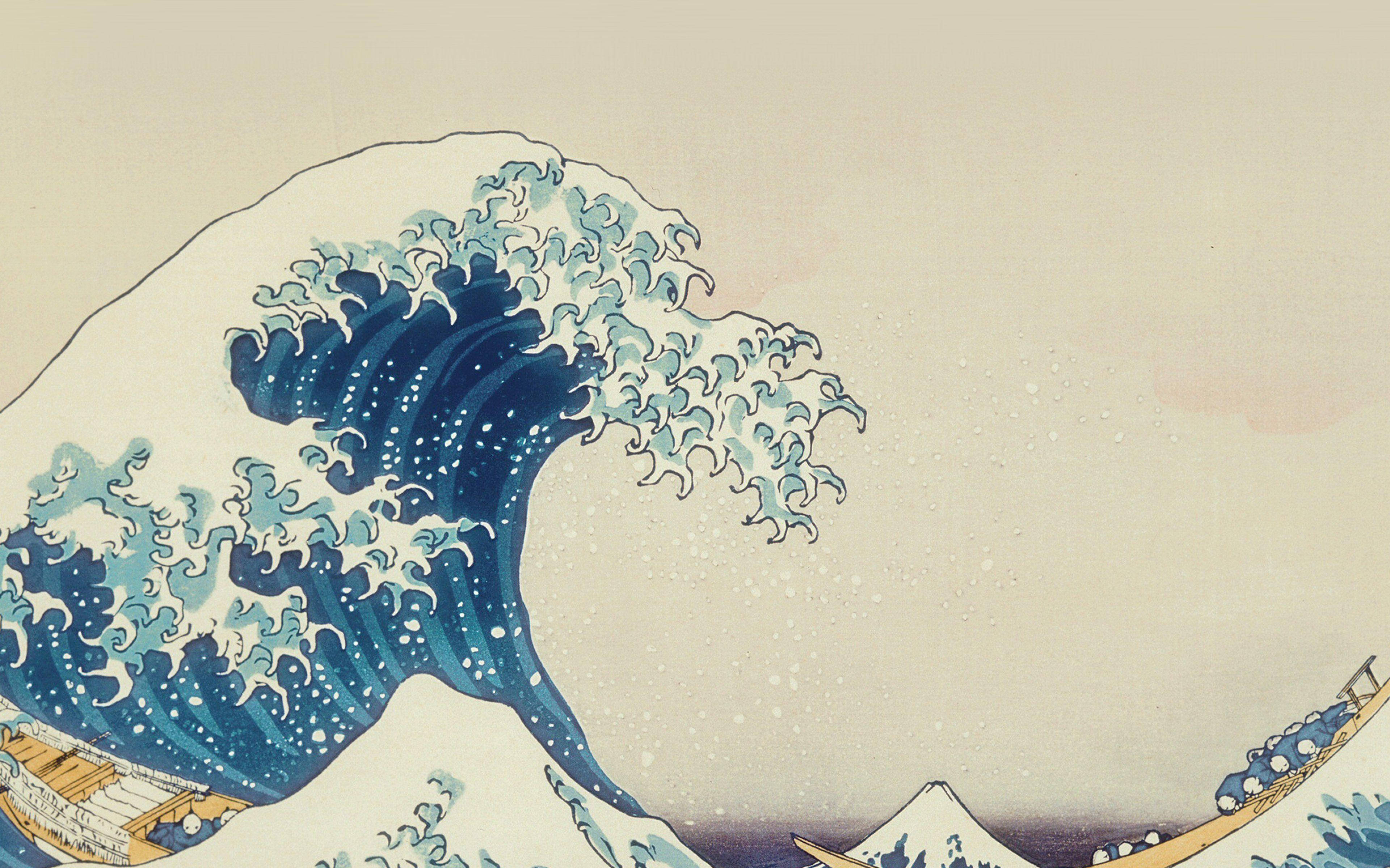 美學MacBook藍色海洋波浪藝術 壁紙