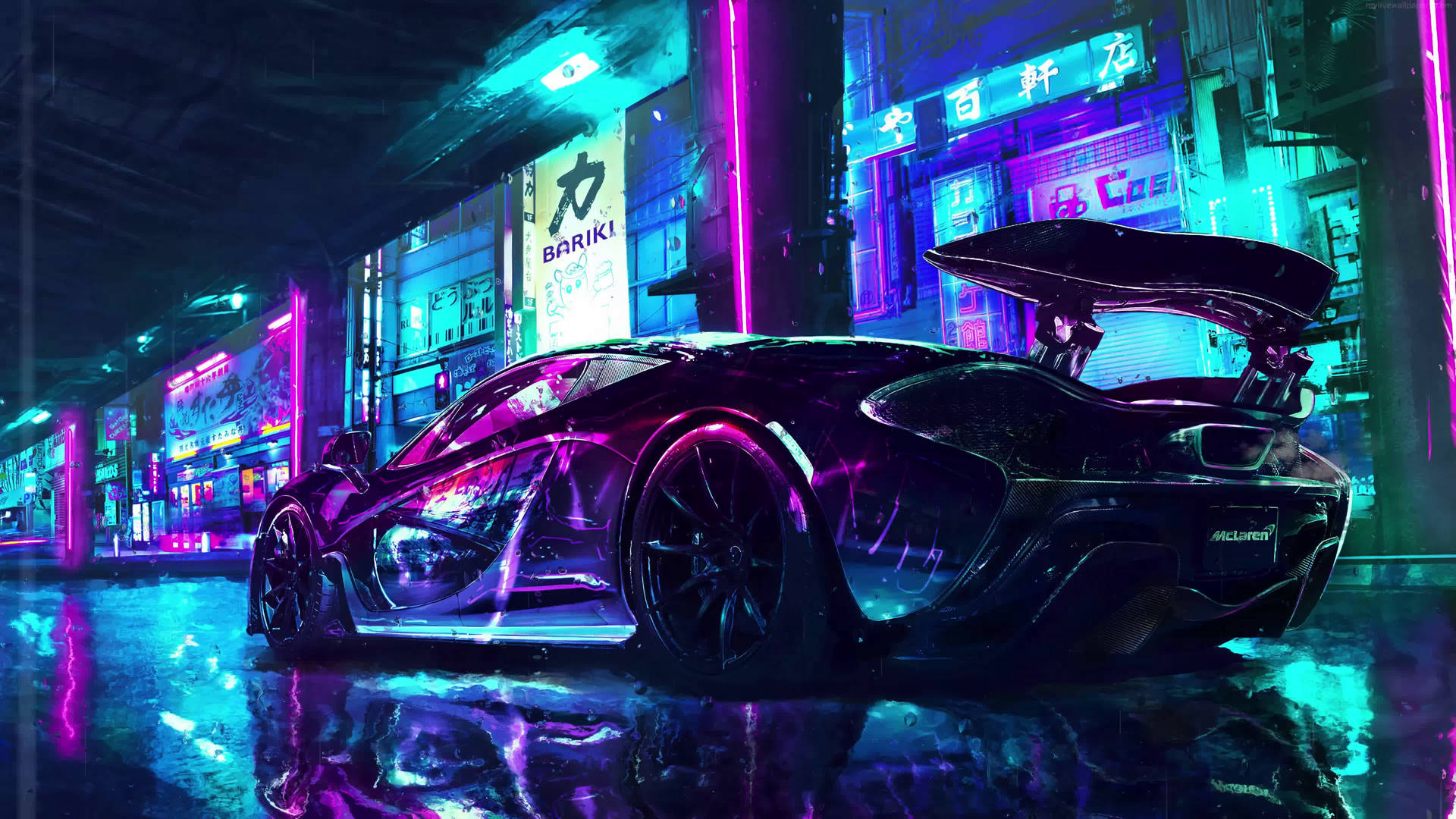 McLaren 復古浪潮 4K 跑車桌布 — 汽車 4K GIF 壁紙