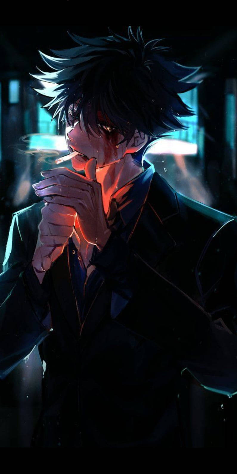 Megumi吸煙 Jujutsu Kaisen iPhone 壁紙
