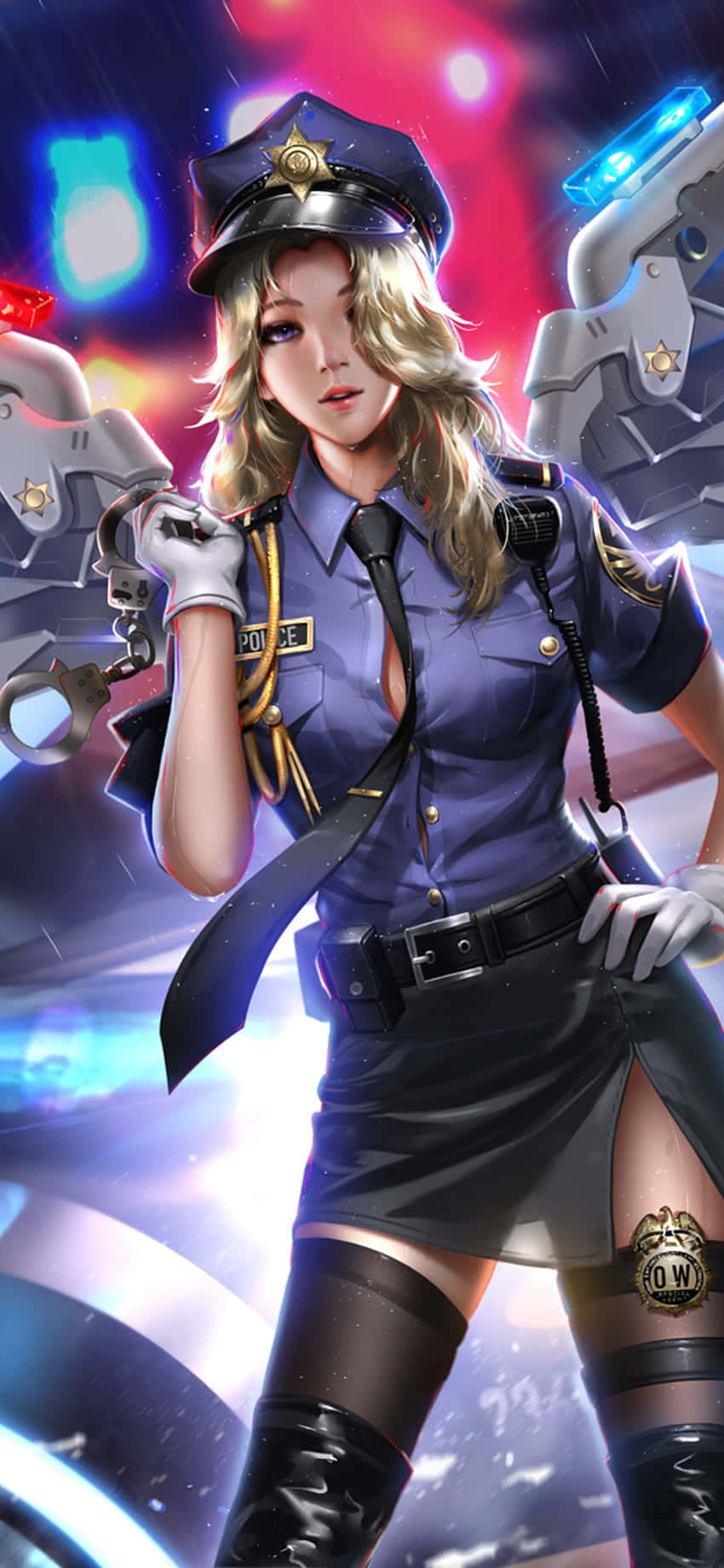 Mercy 警察制服 iPhone XS 《守望先锋》背景 壁紙
