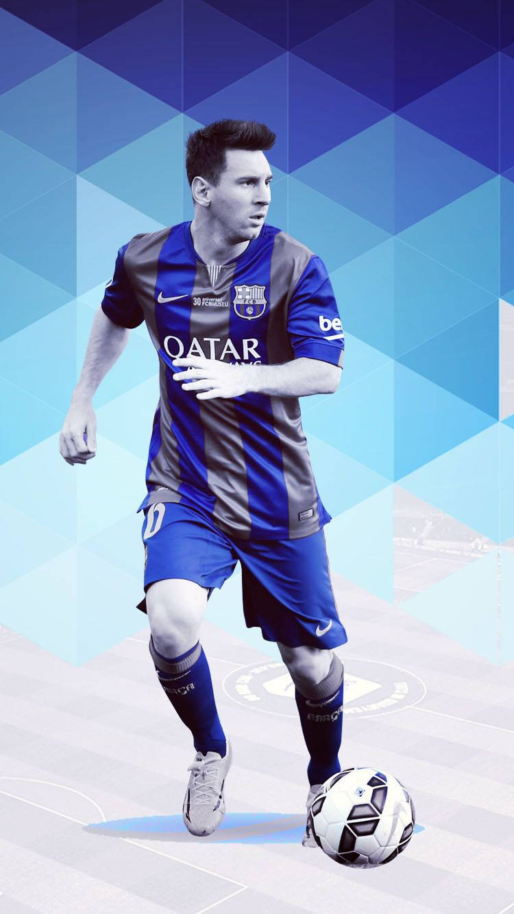 「Messi 在幾何藝術中閃耀」 壁紙