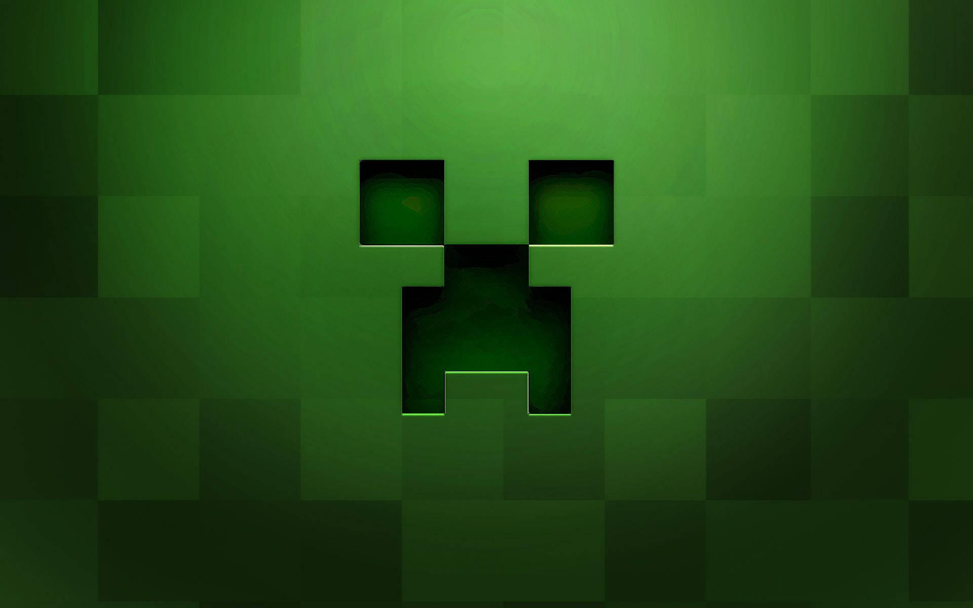 Minecraft 中的綠色苦力怕臉 壁紙