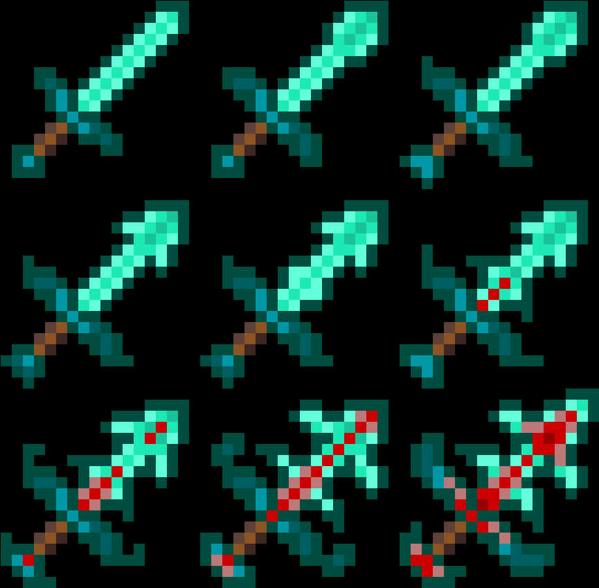 Minecraft 剑像素艺术 壁紙